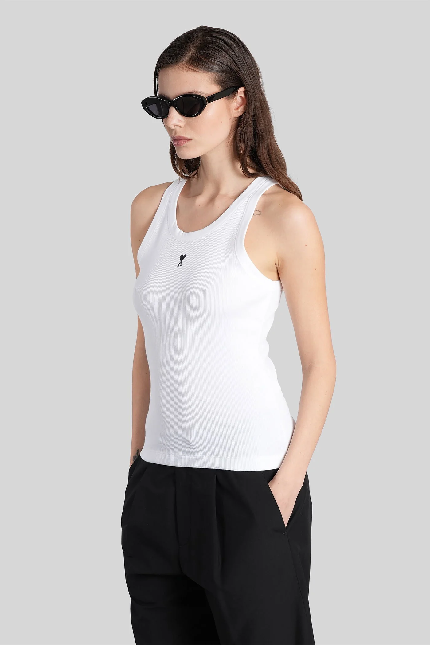 tank Top in white cotton - Image 4