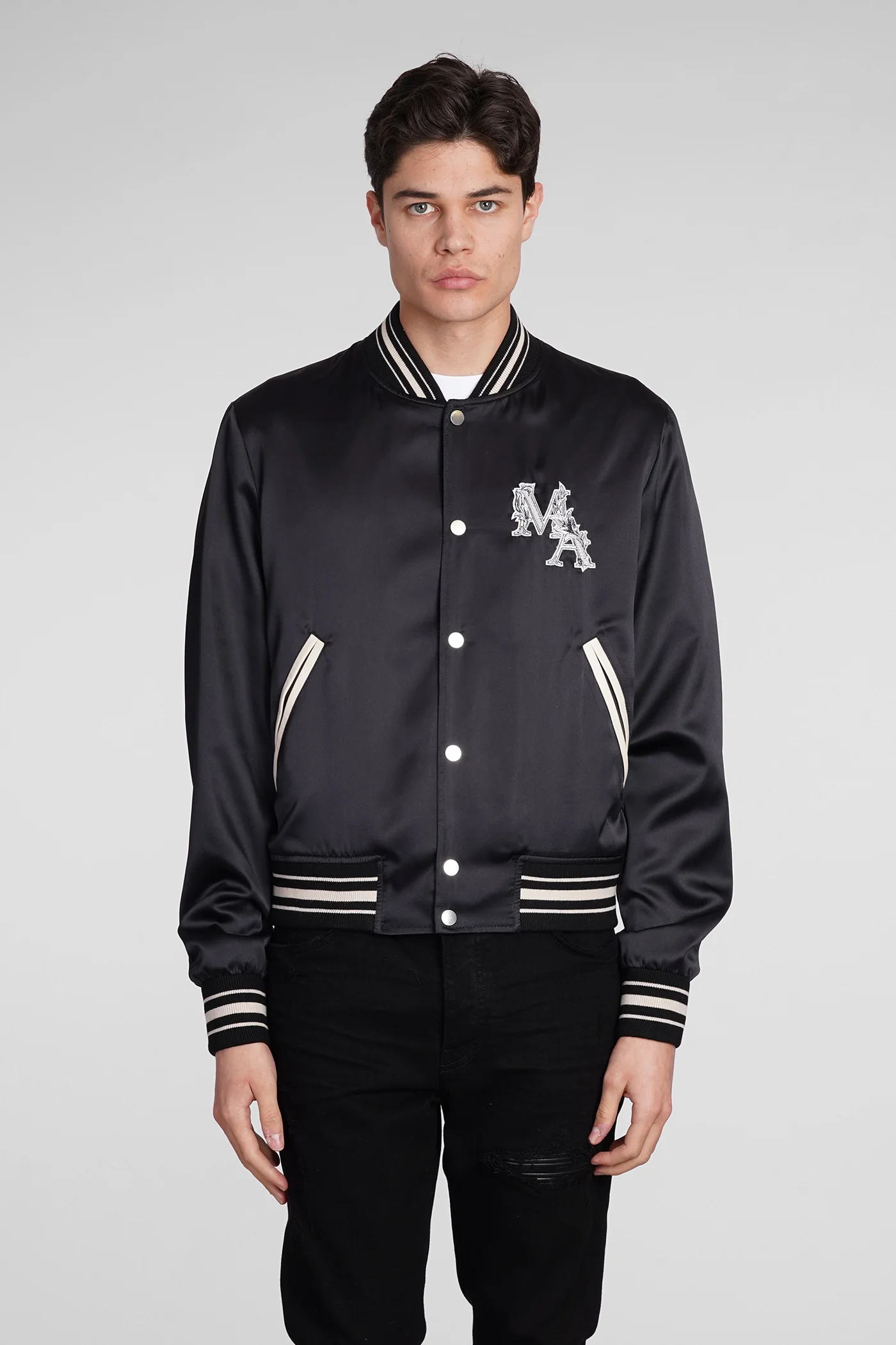 Bomber Jacket in black polyester