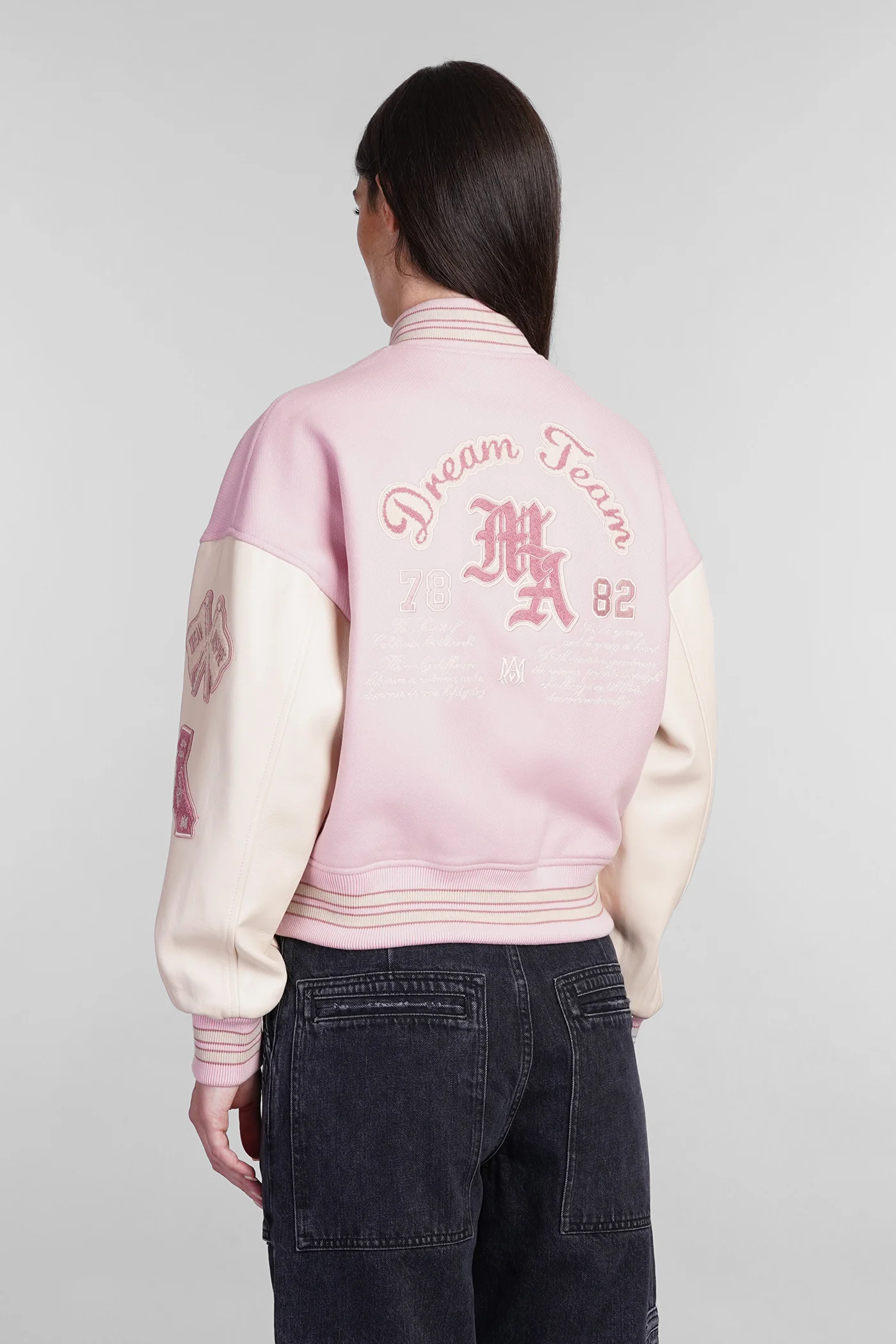 Bomber Jacket in rose-pink wool - Image 3