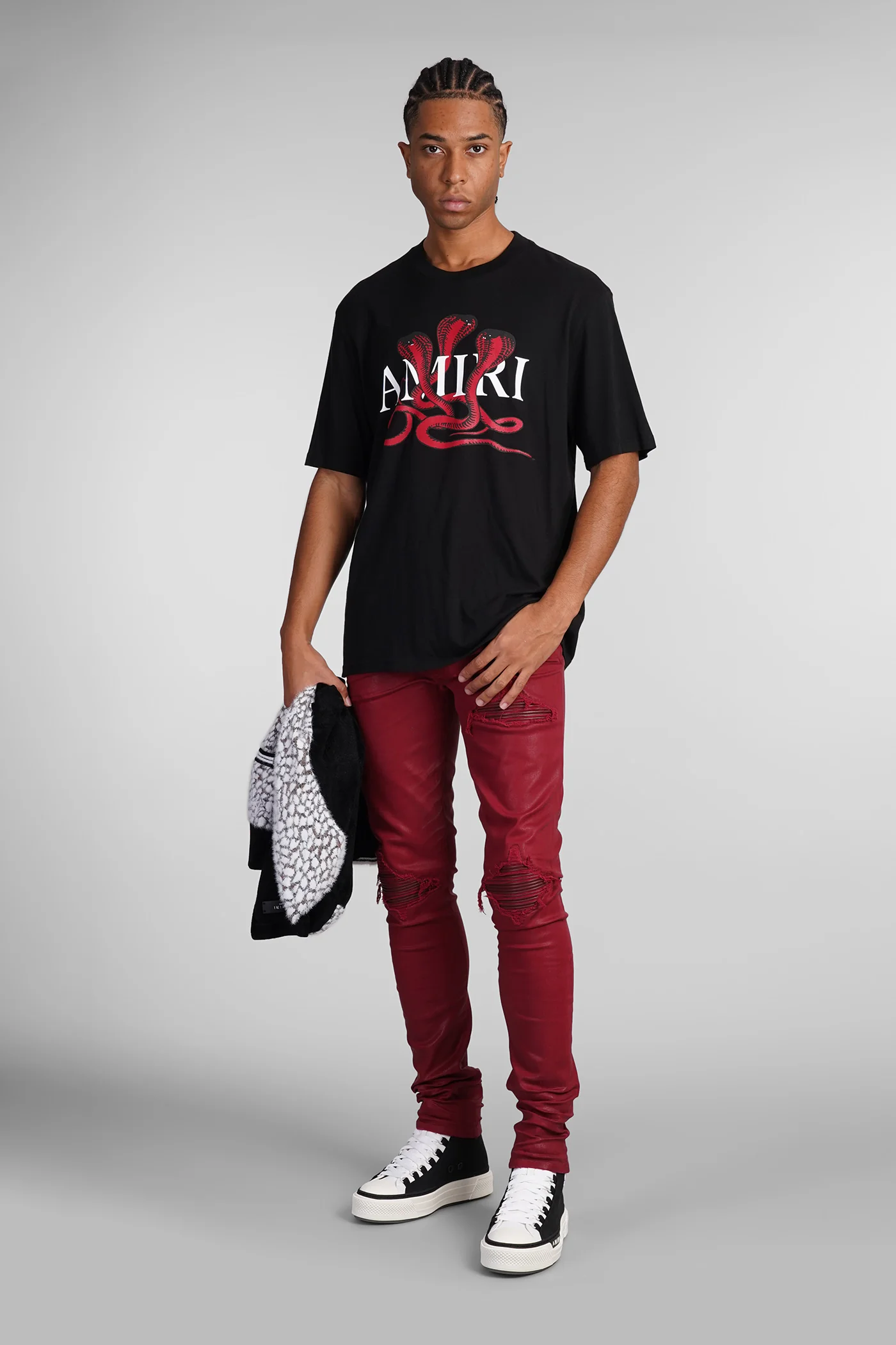 Jeans in bordeaux cotton - Image 2