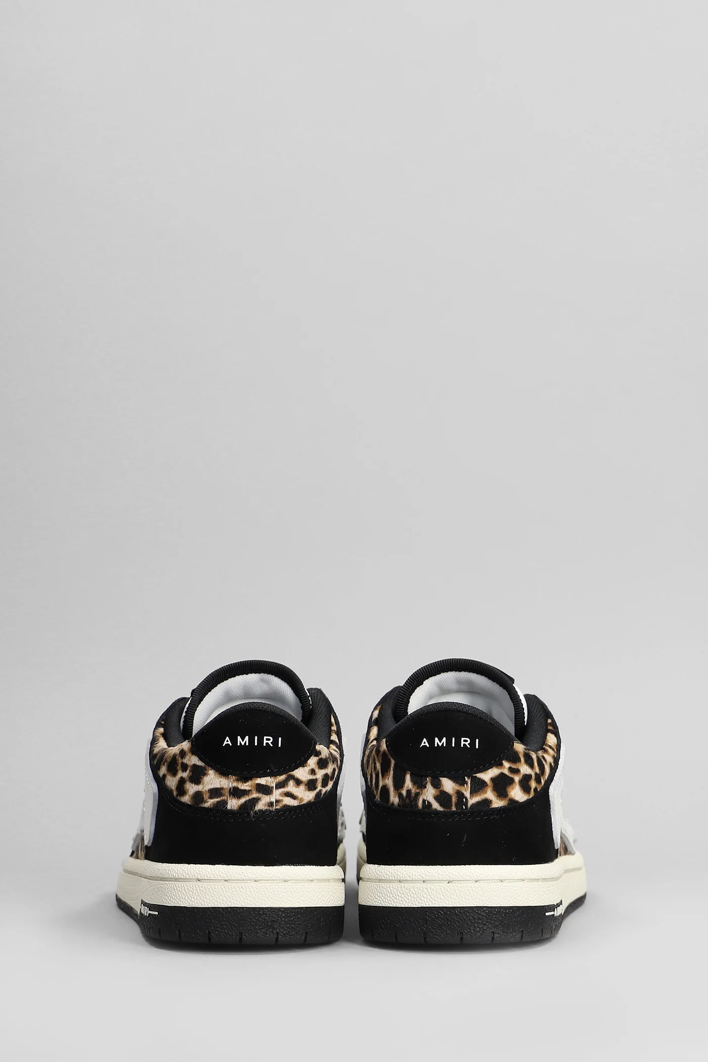Leopard skel top low Sneakers in black leather - Image 4
