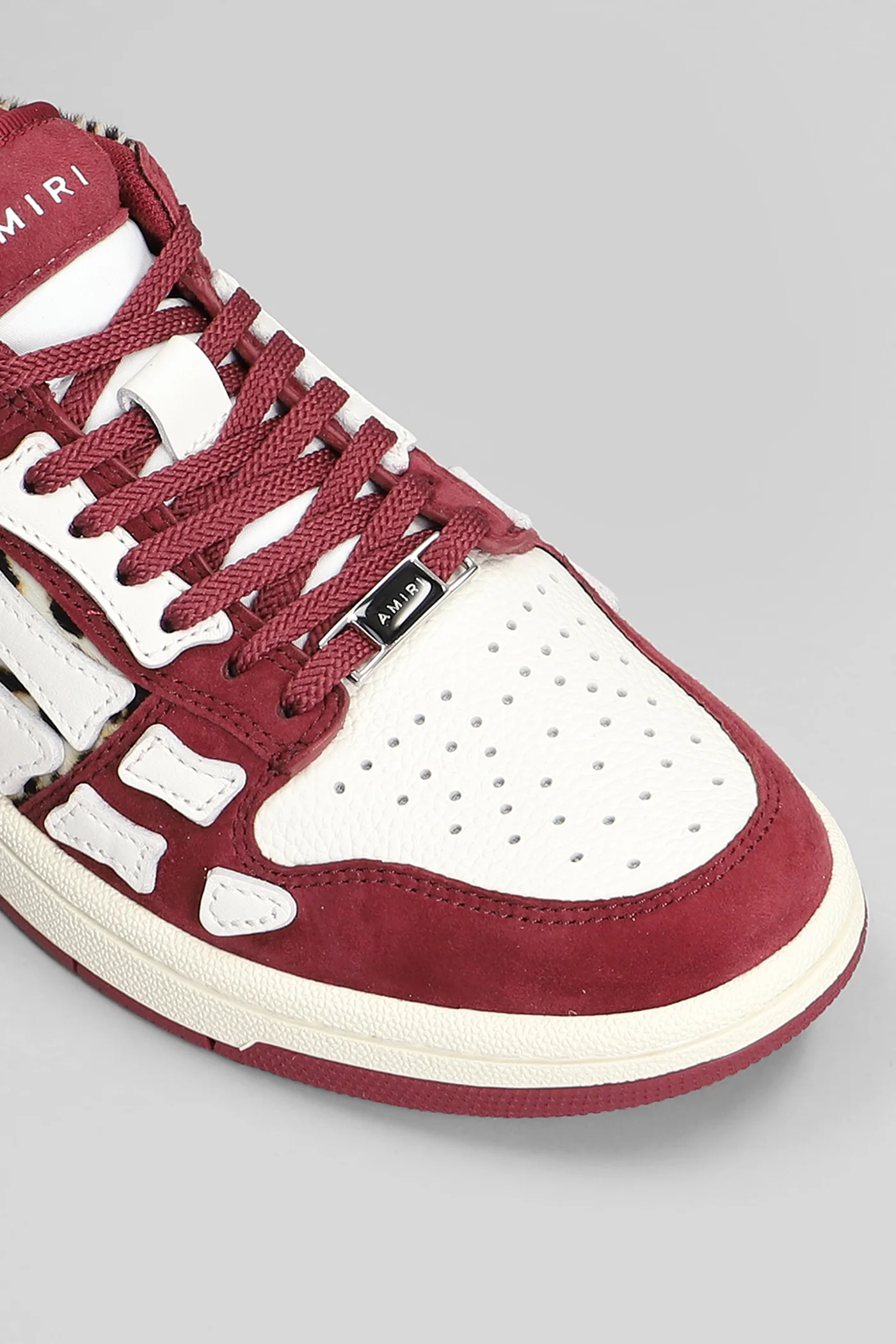 Leopard skel top low Sneakers in bordeaux leather - Image 5