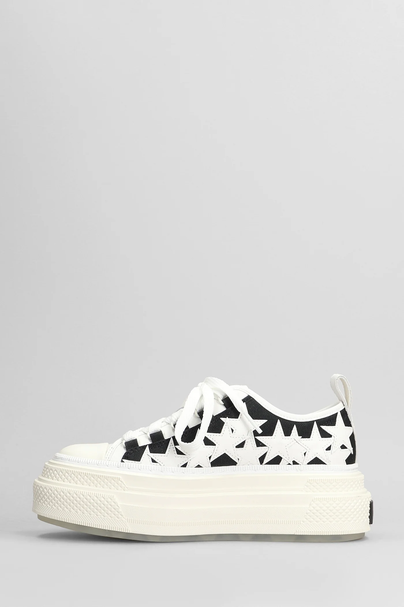 Platform stars court Sneakers in white cotton - Image 3