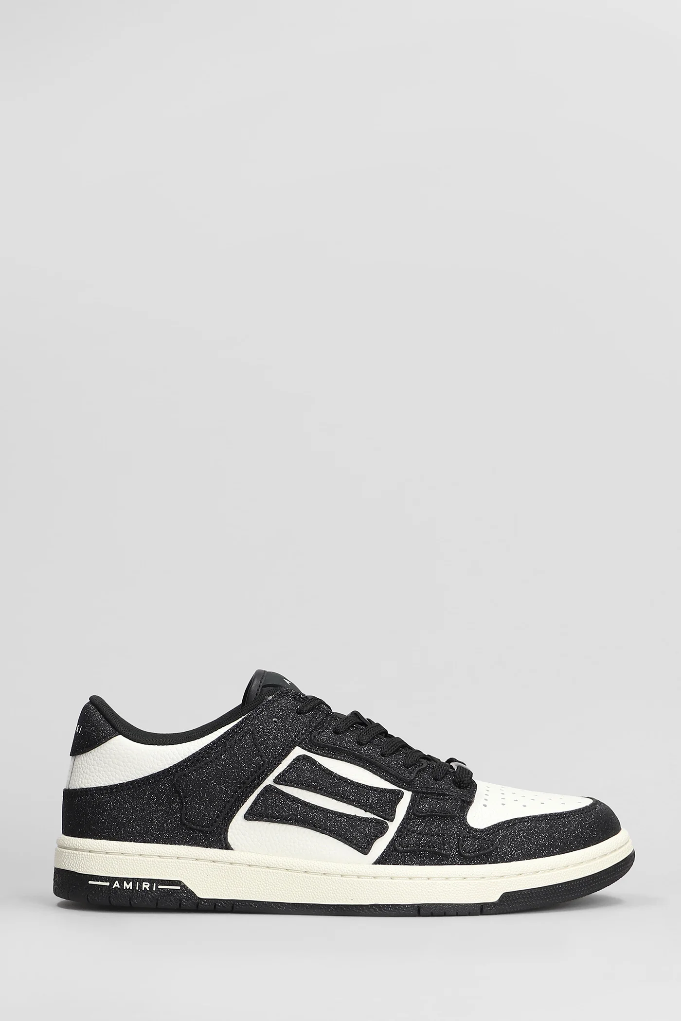 Shimmer skel top Sneakers in white suede