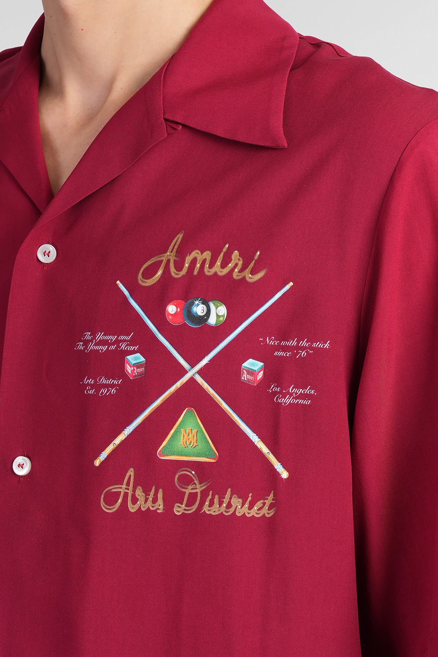 Shirt in bordeaux viscose - Image 5