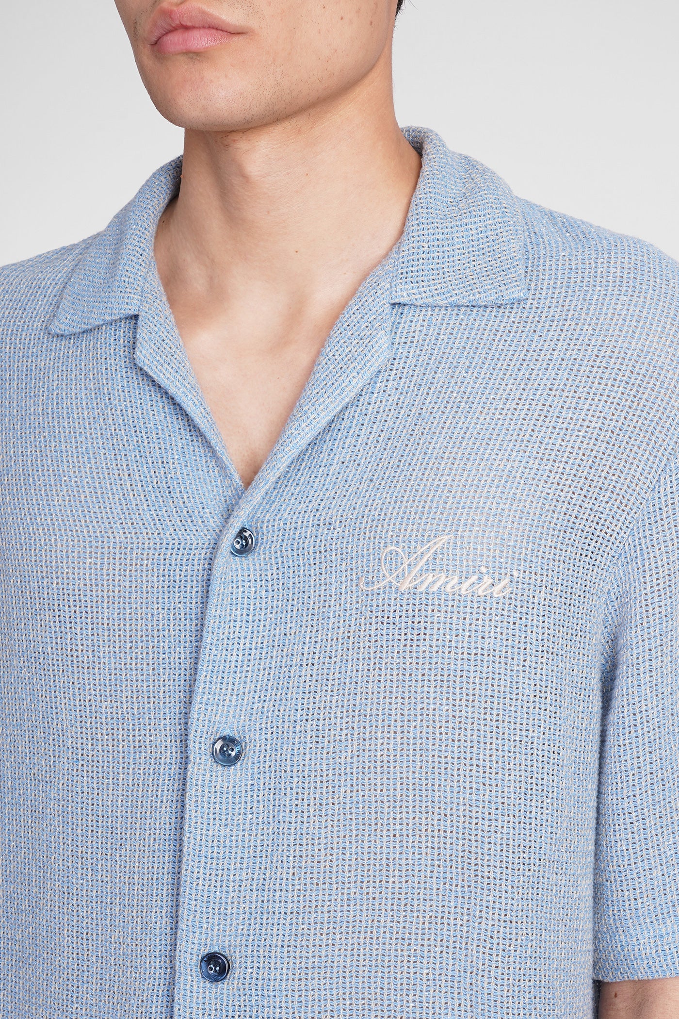 Shirt in cyan cotton - Image 5