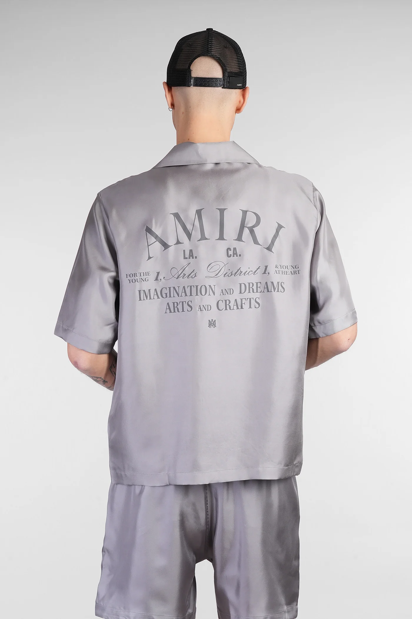 Shirt in grey silk - Image 3