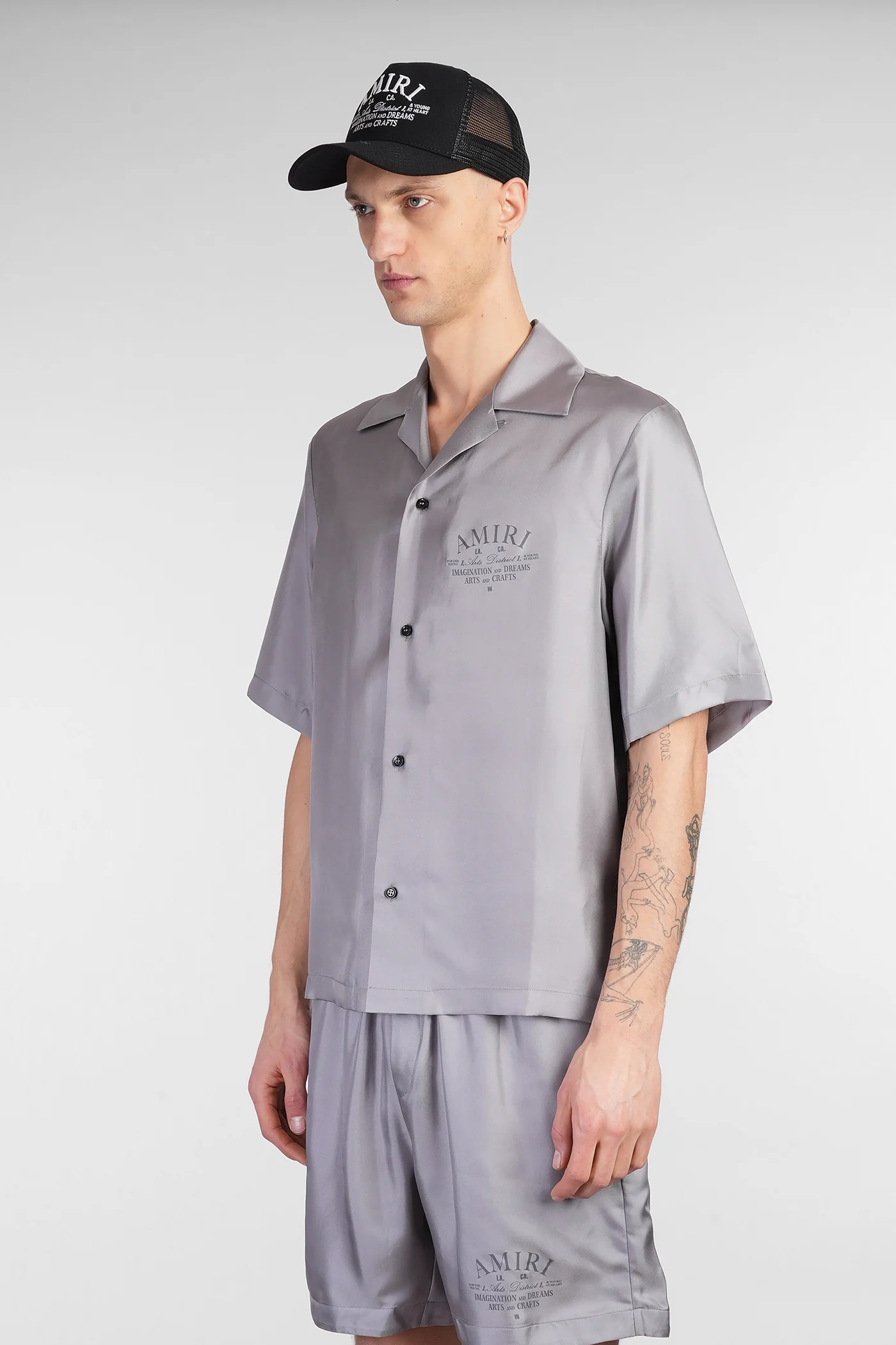 Shirt in grey silk - Image 4