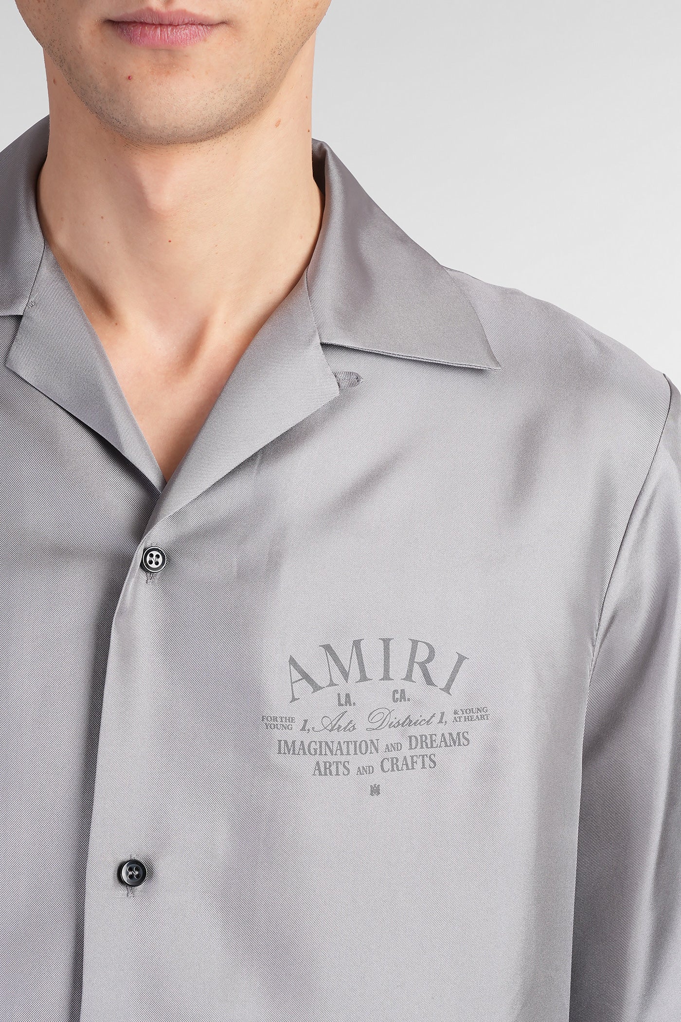 Shirt in grey silk - Image 5