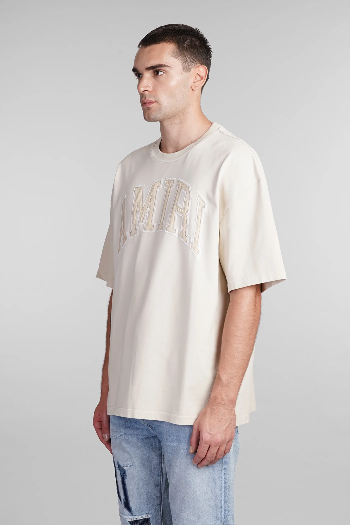 T-Shirt in beige cotton - Image 4
