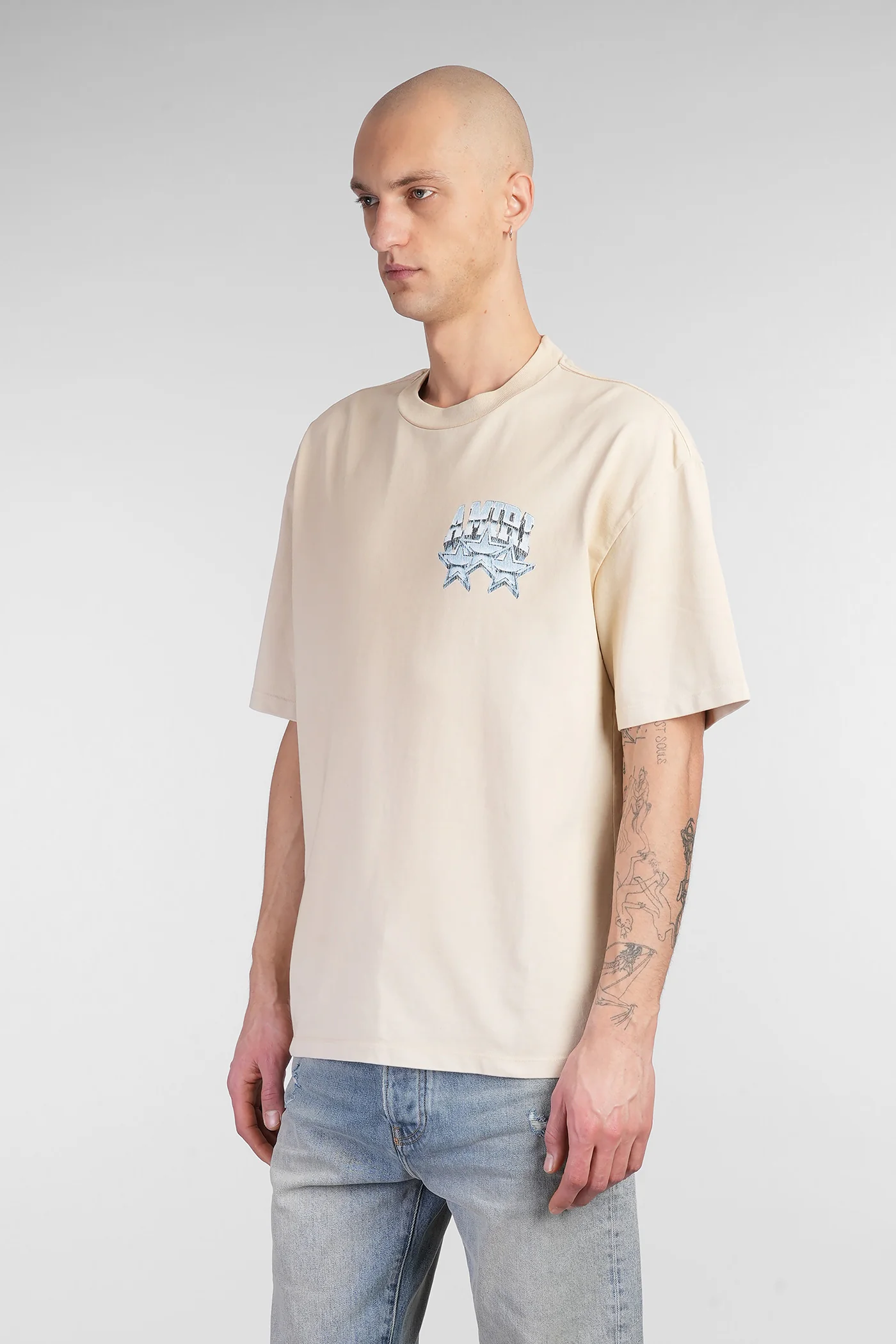 T-Shirt in beige cotton - Image 4