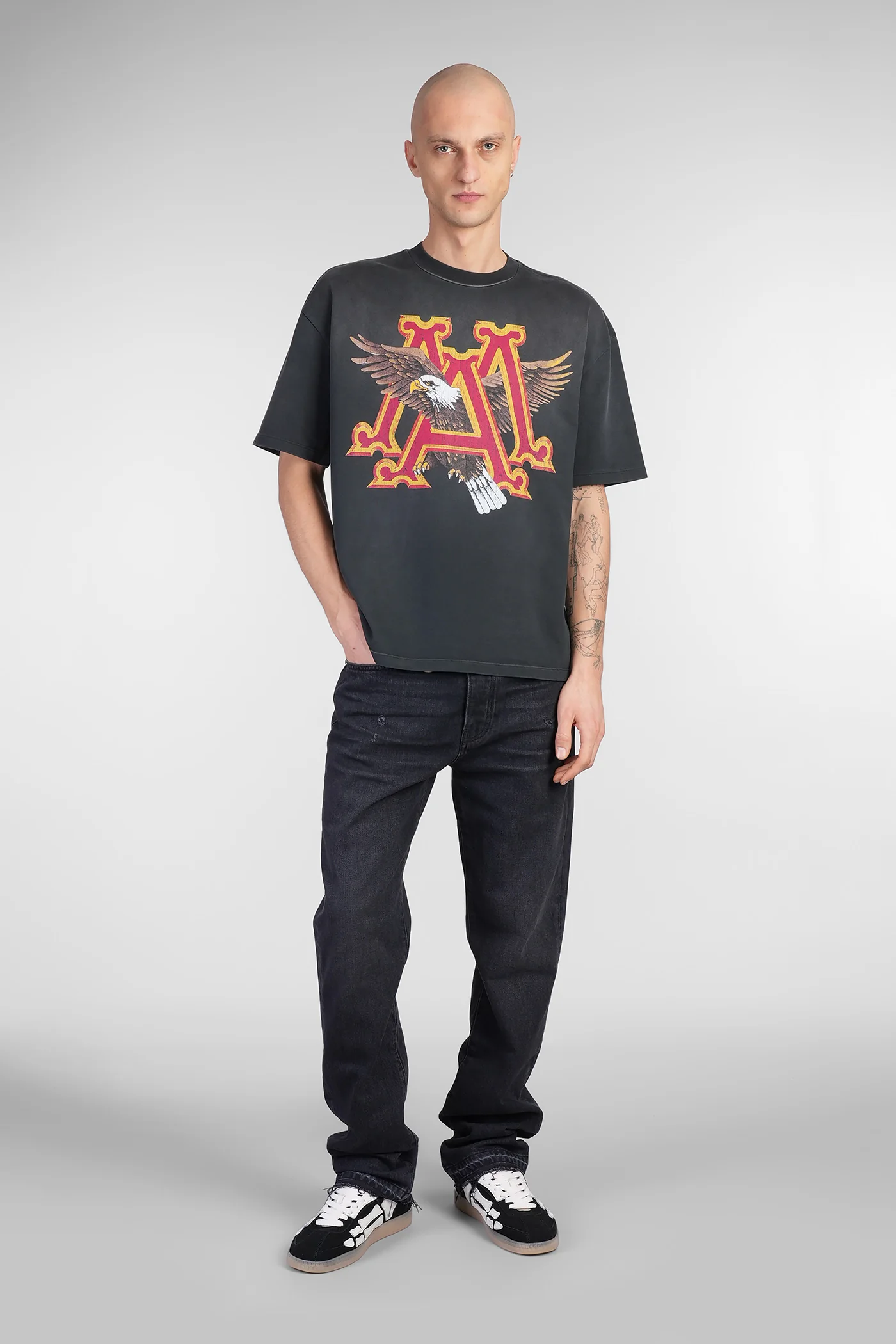 T-Shirt in black cotton - Image 2