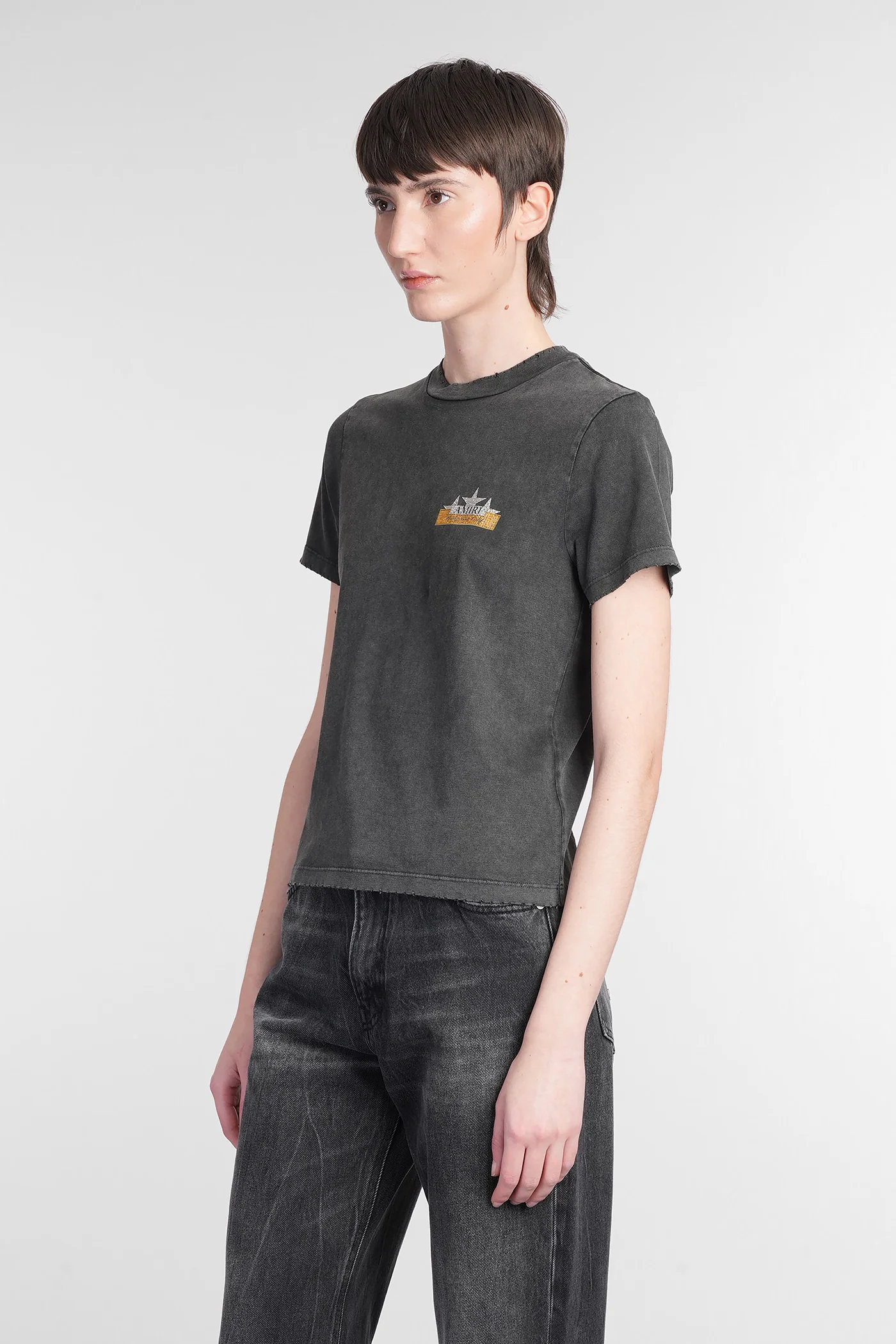 T-Shirt in black cotton - Image 4