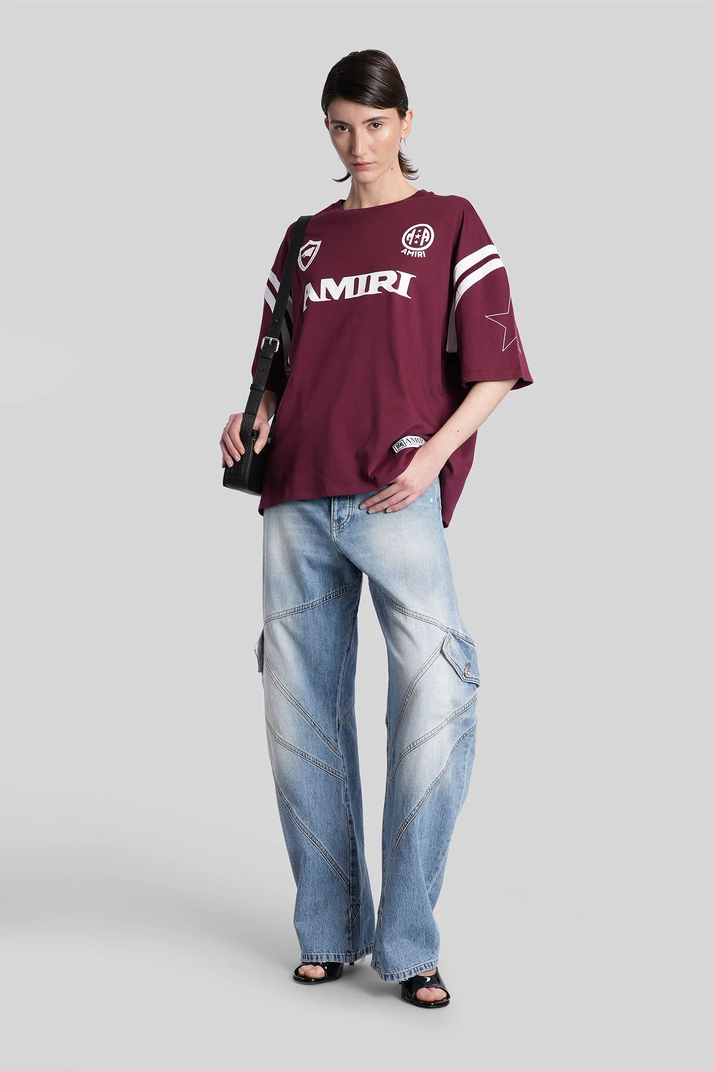 T-Shirt in bordeaux cotton - Image 2