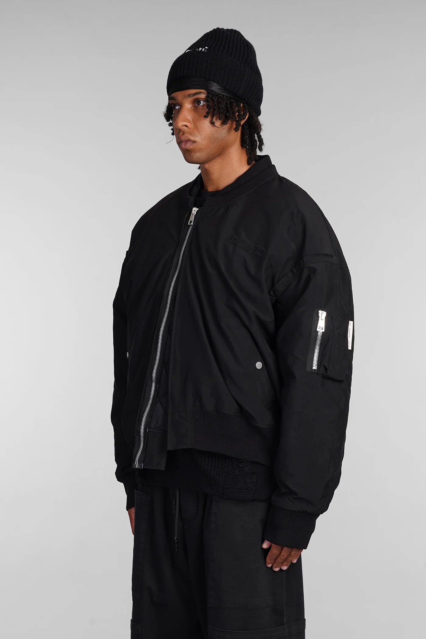 Bomber Jacket in black polyamide - Image 4