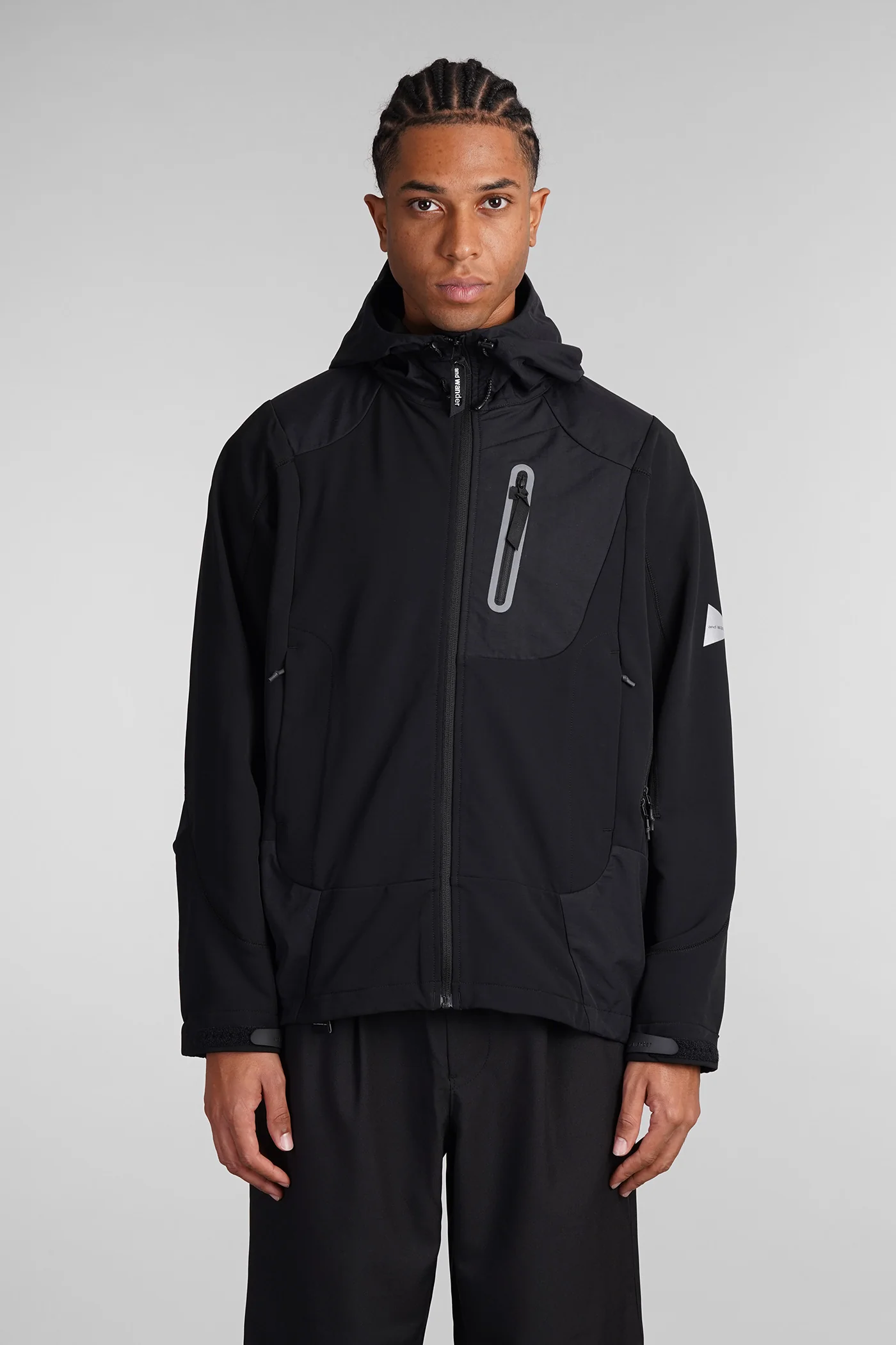 Casual jacket in black nylon