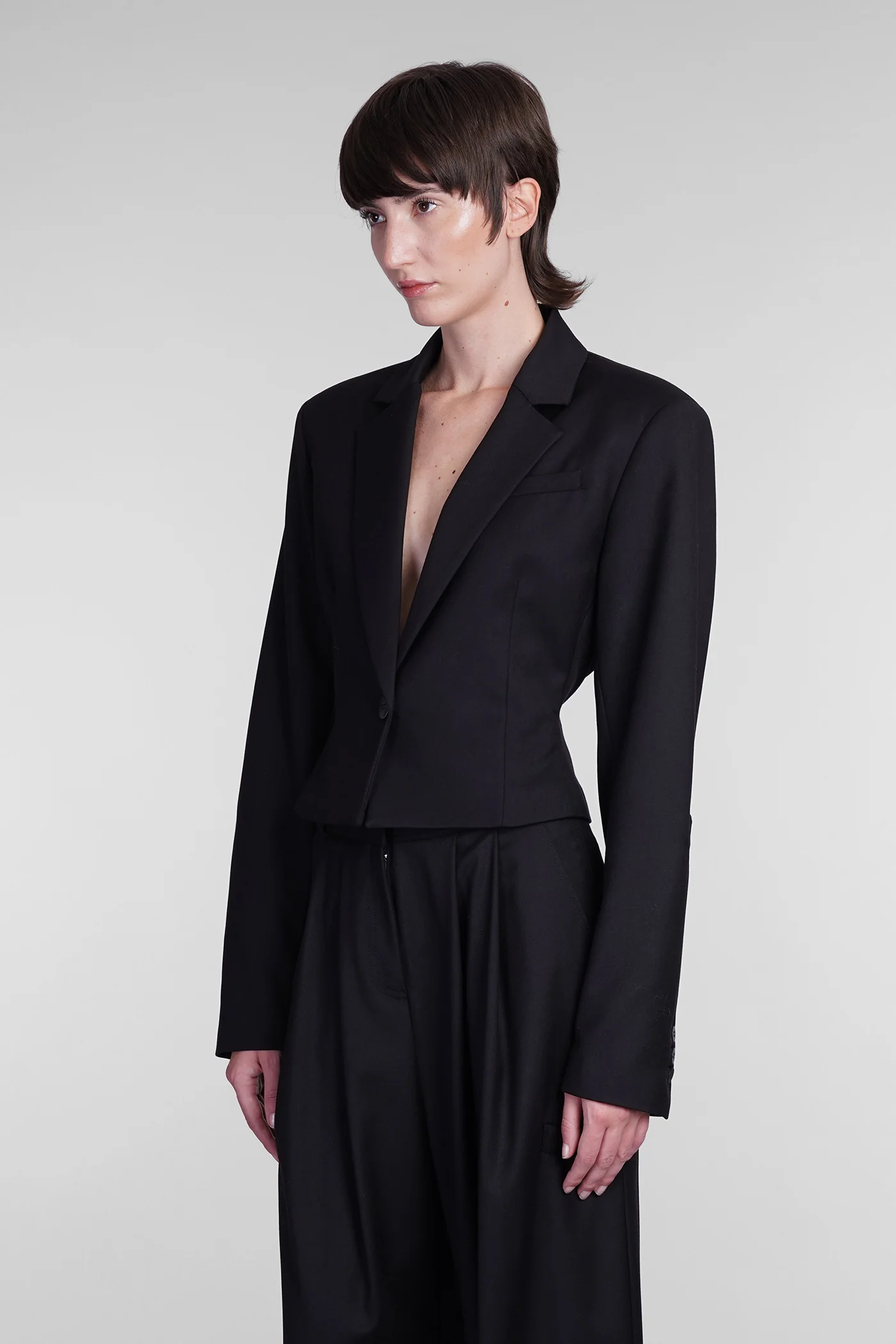 Blazer in black polyester - Image 4