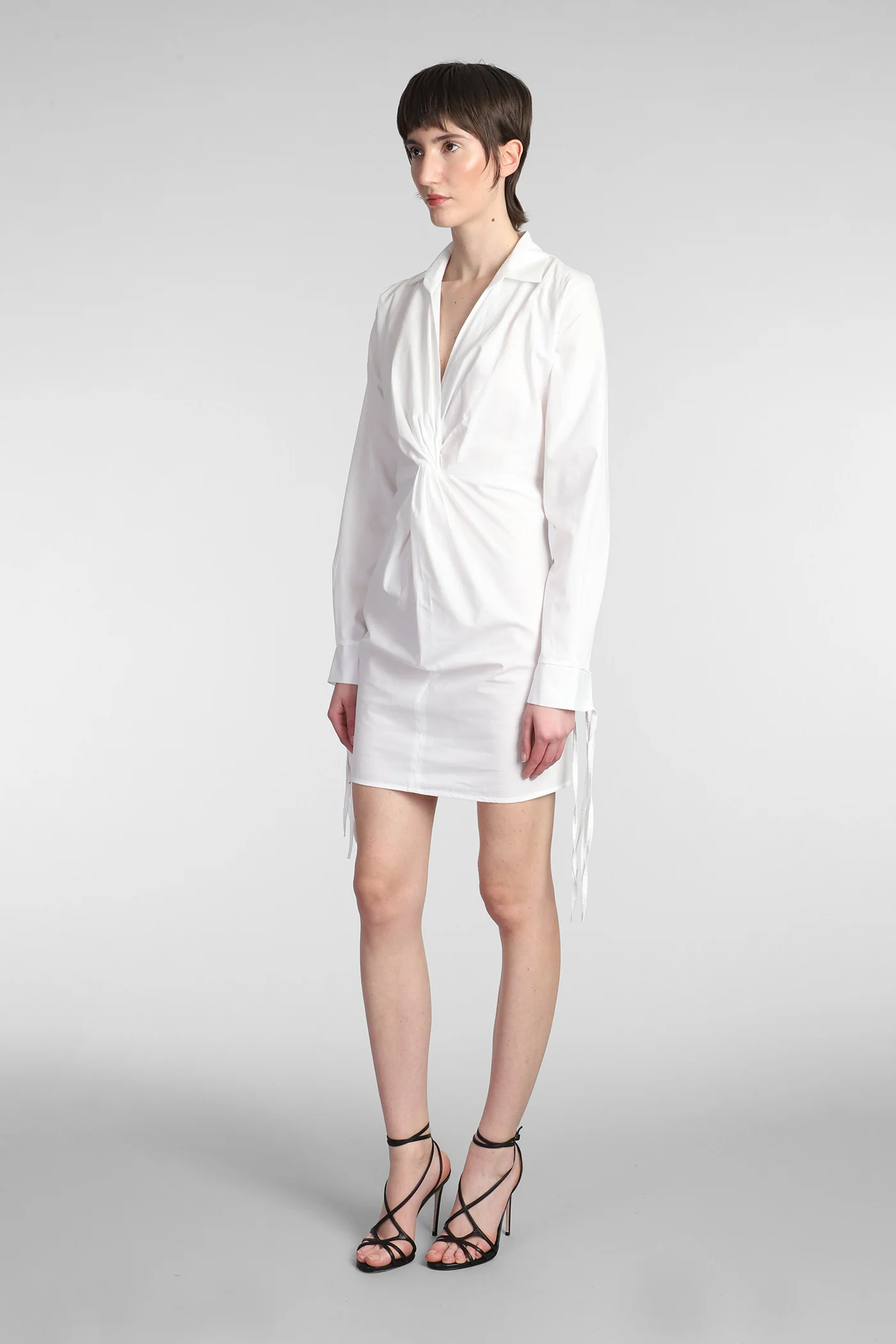 Dress woman  in white cotton - Image 4