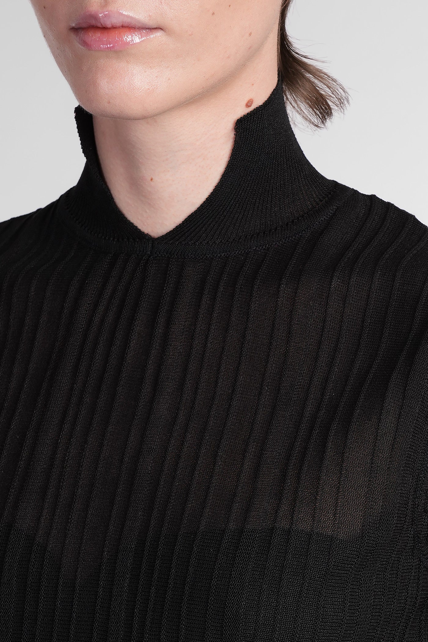Mini dress in black viscose - Image 4