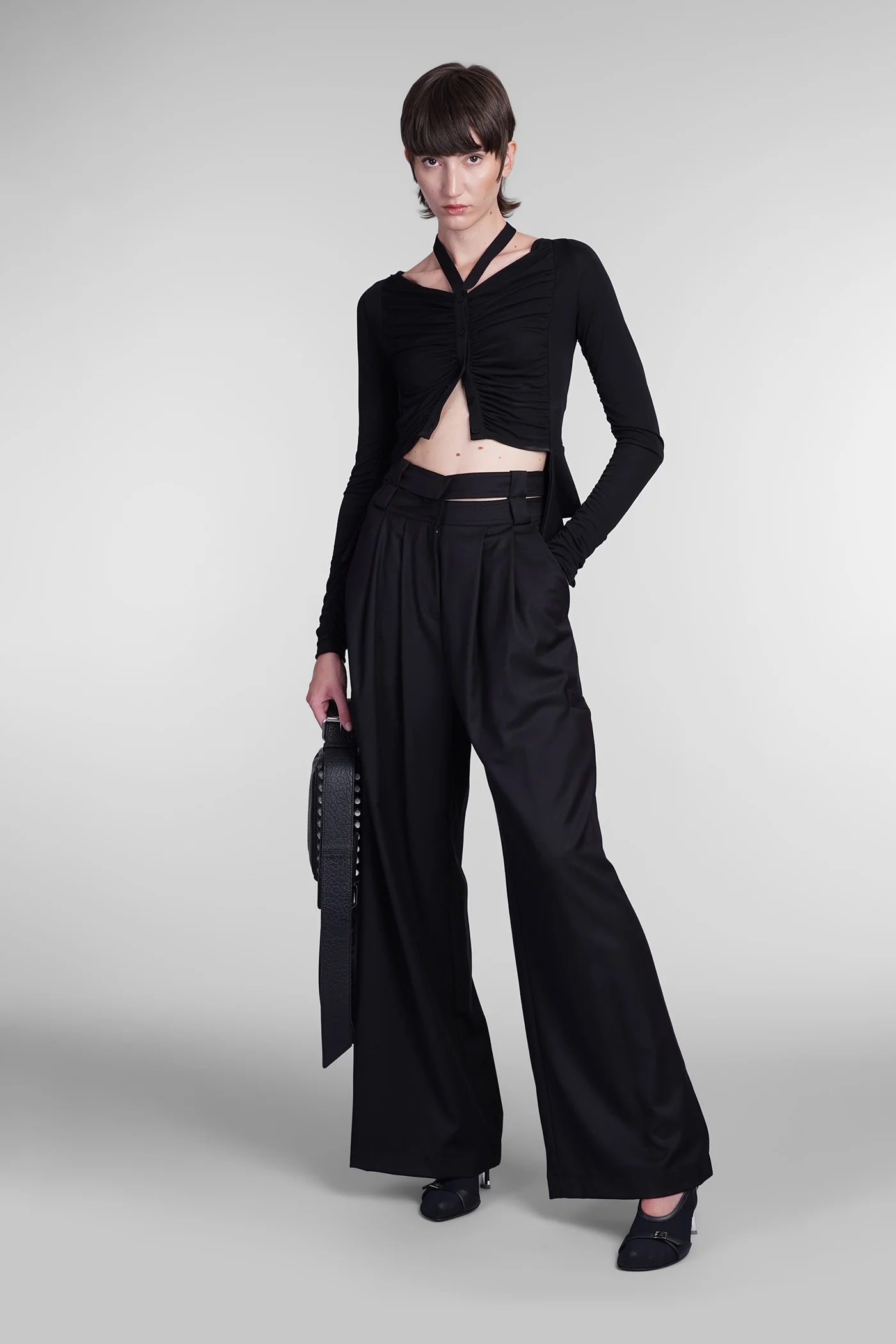Pants in black polyester - Image 2