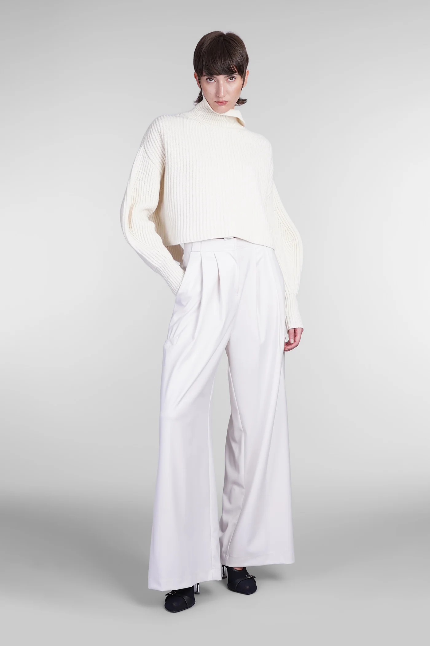 Pants in white polyester - Image 2