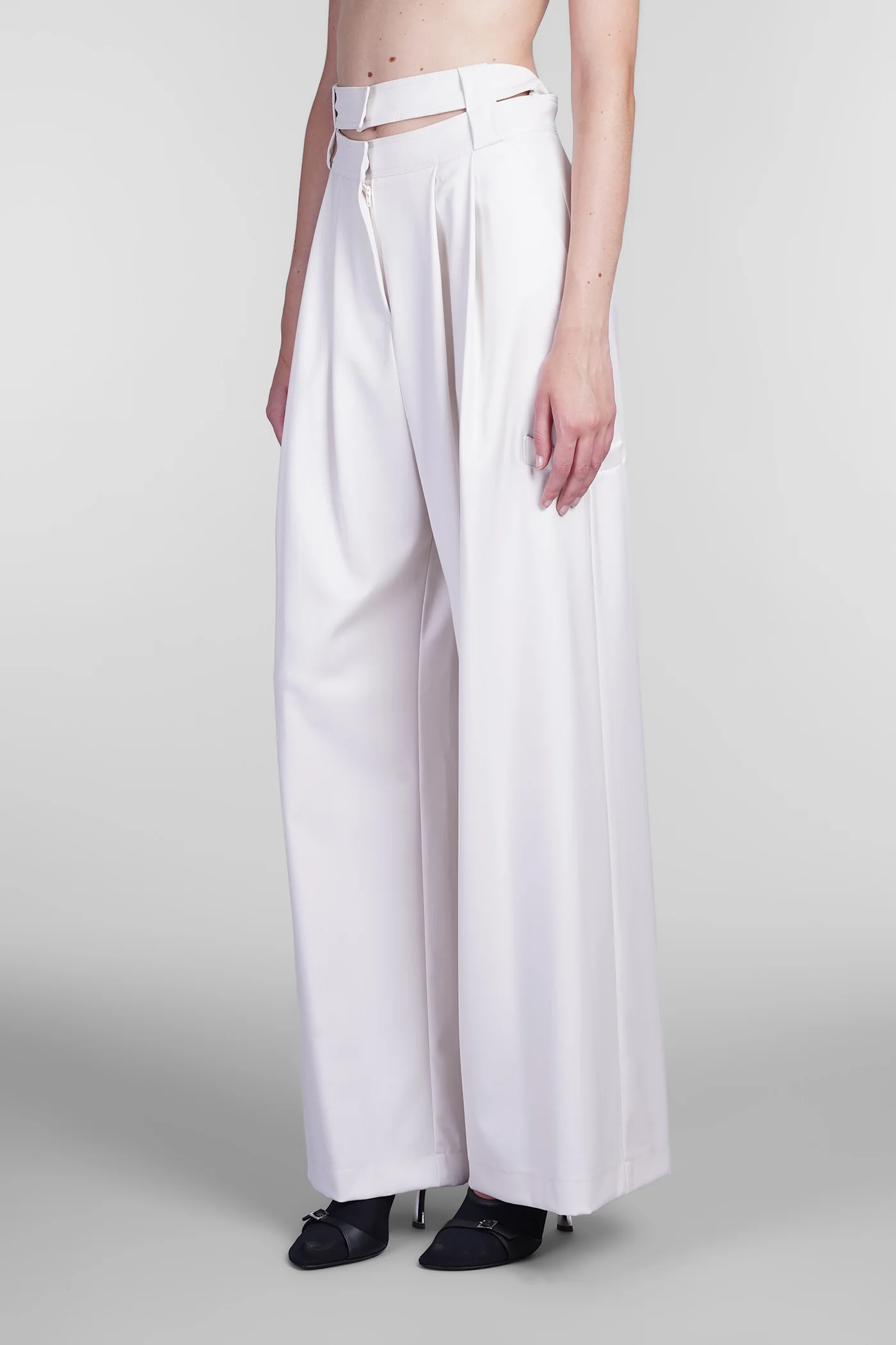 Pants in white polyester - Image 4