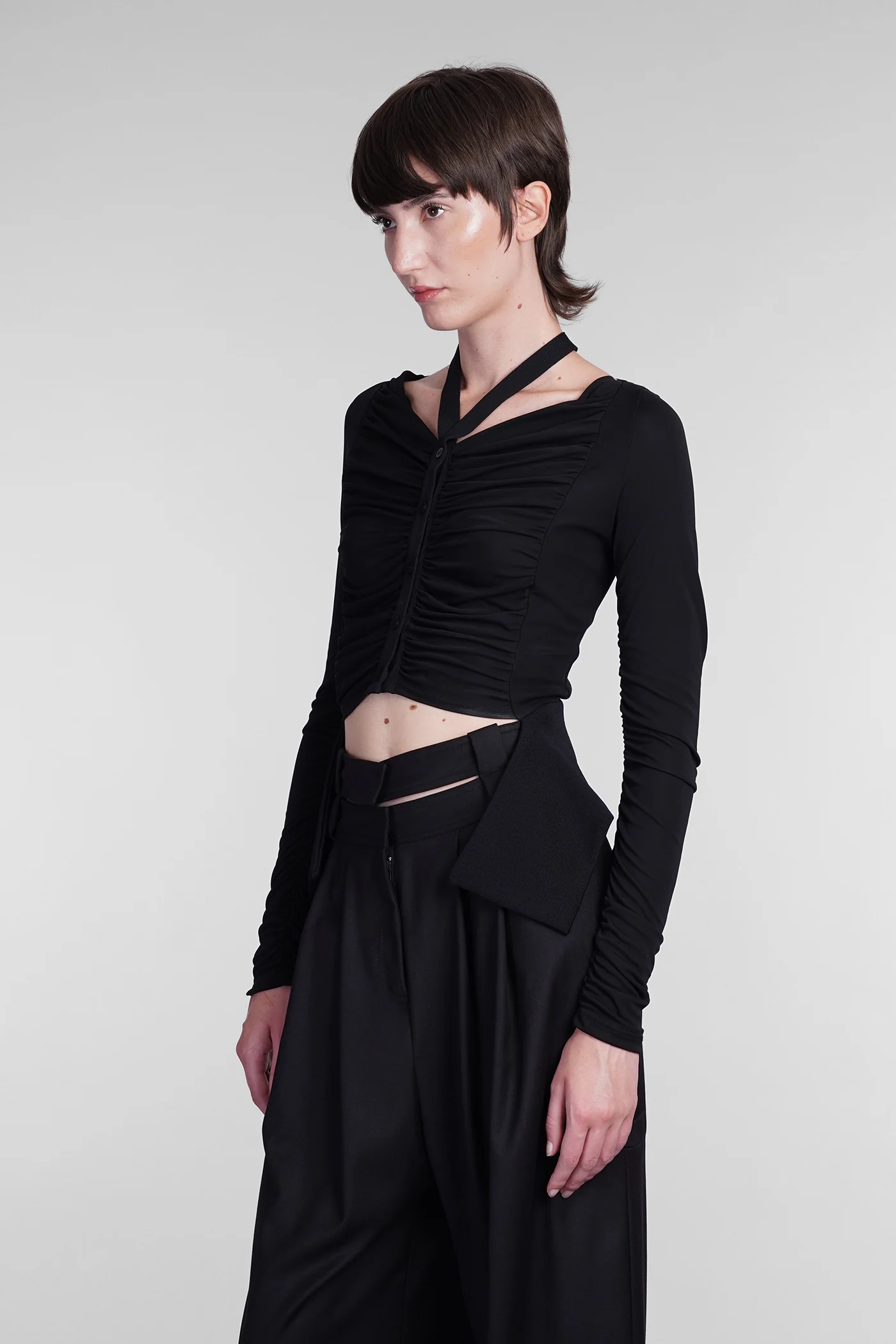 Topwear in black viscose - Image 4