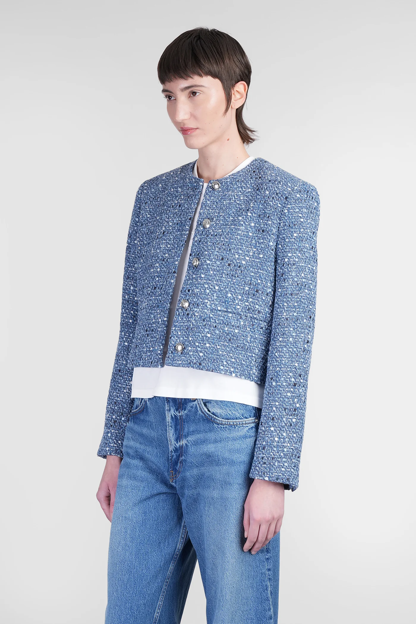 Amber Casual jacket in blue cotton - Image 4