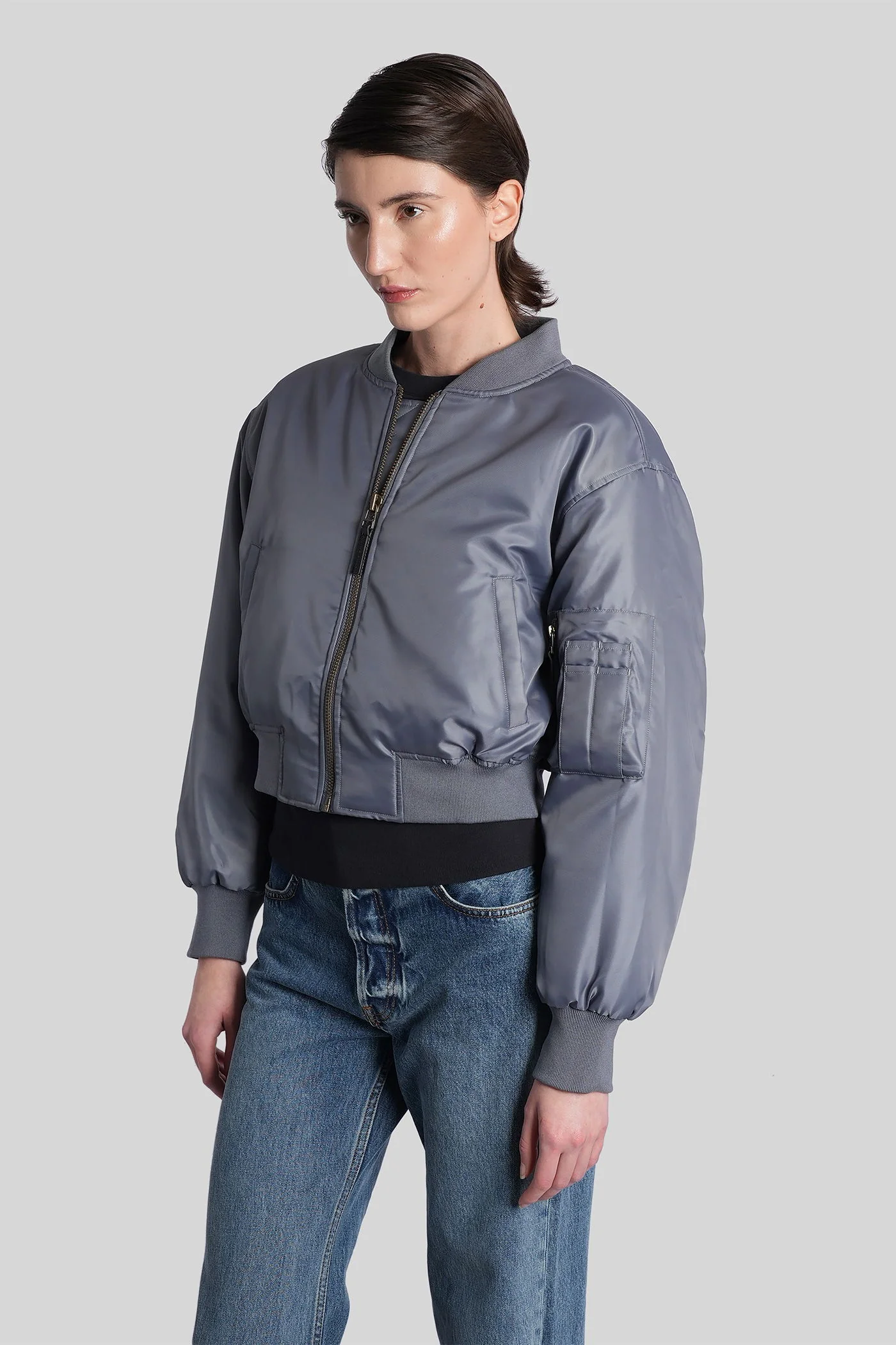 Leon Bomber Jacket in grey polyester - Image 4