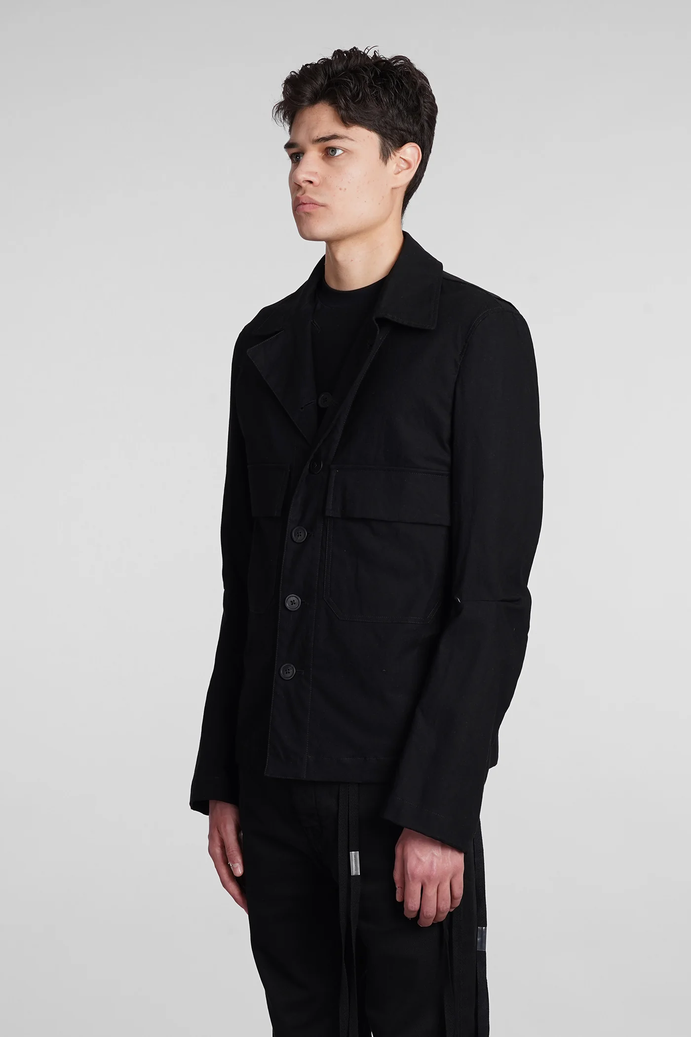 Casual jacket in black cotton - Image 4