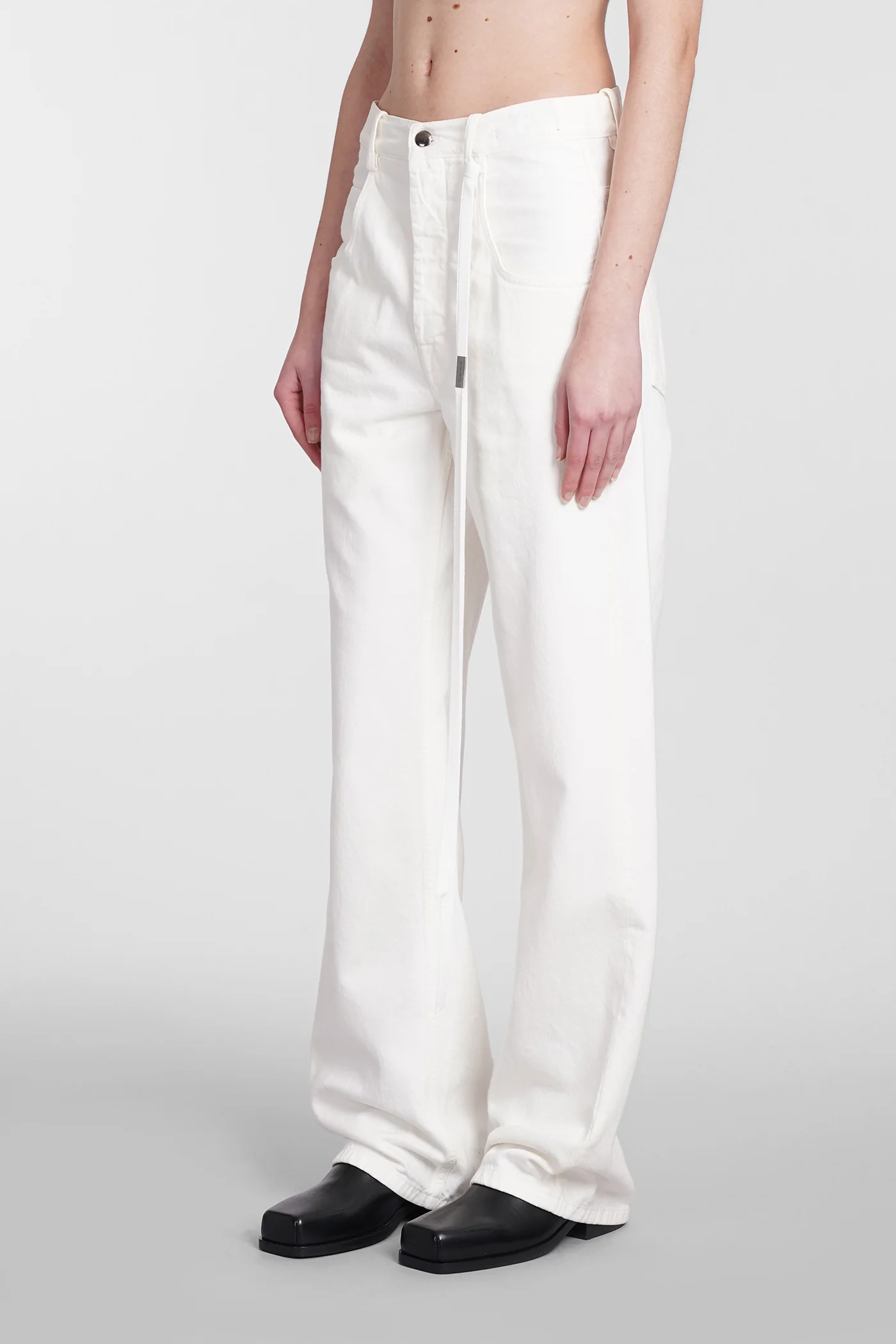 Jeans in white cotton - Image 3