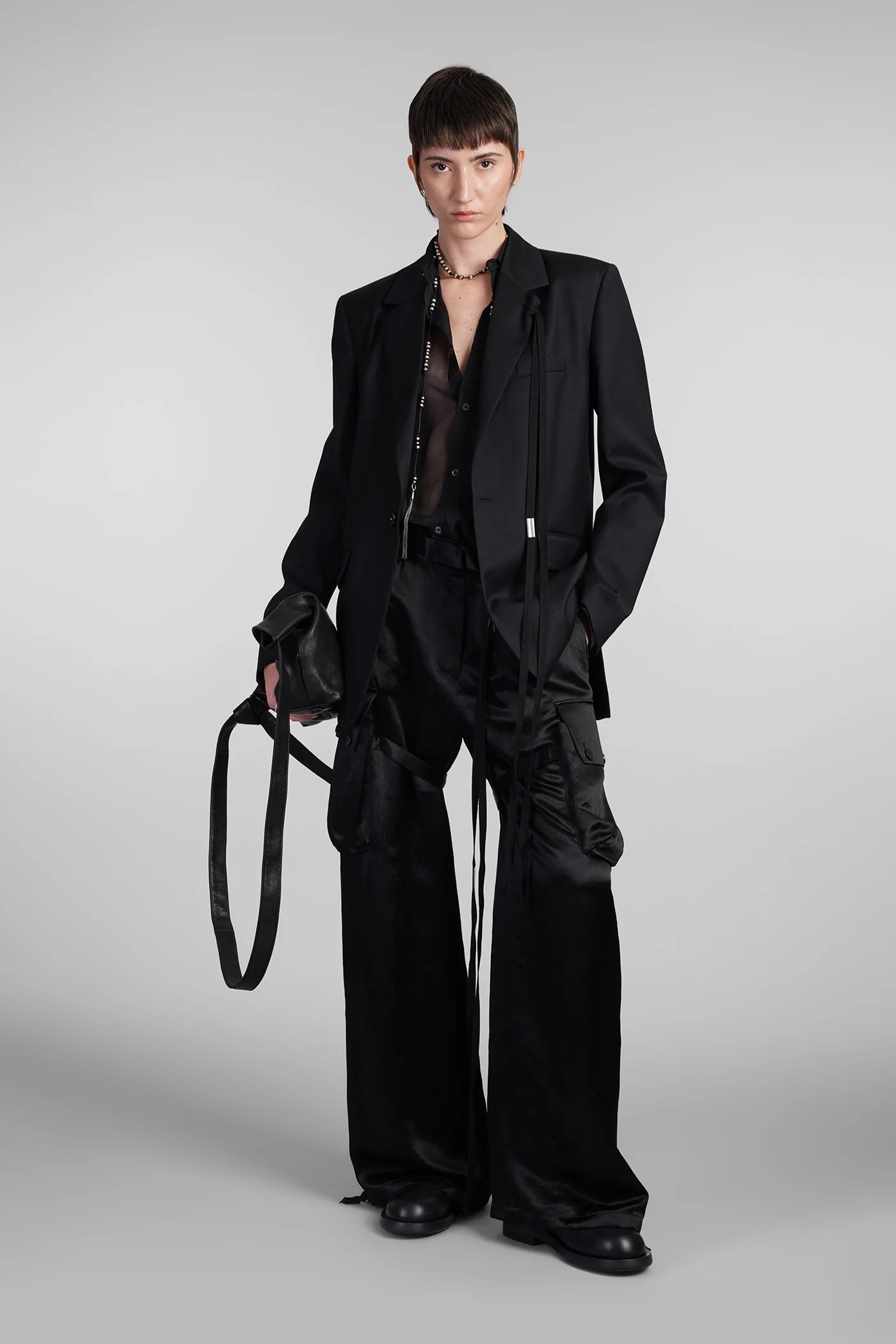 Lare Pants in black acetate - Image 2