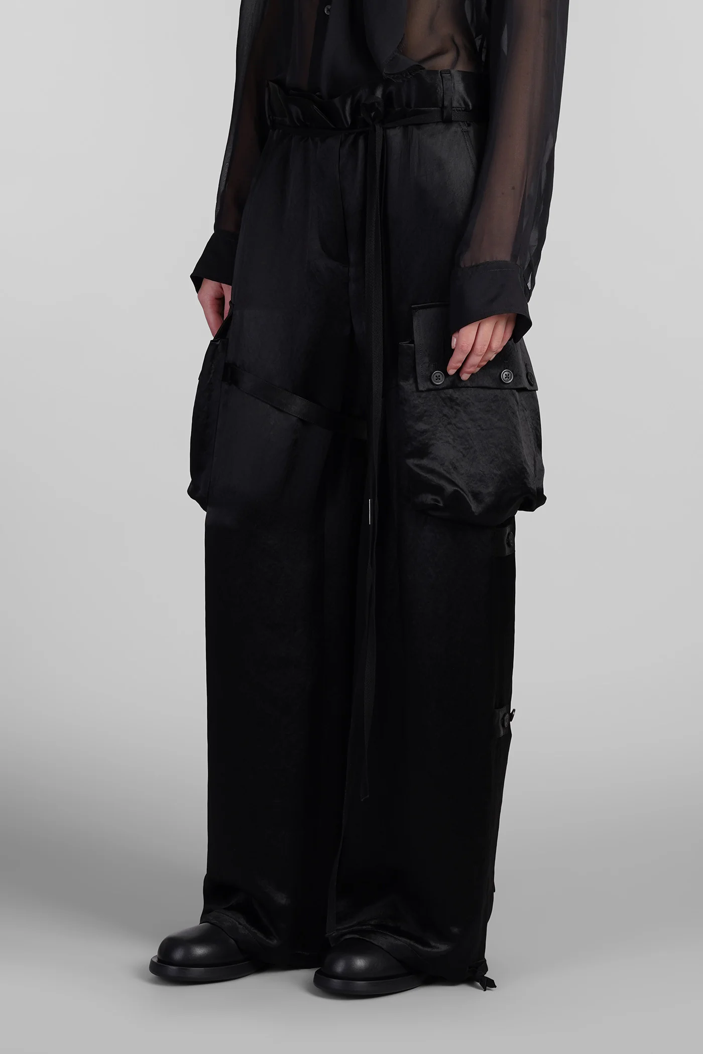 Lare Pants in black acetate - Image 4