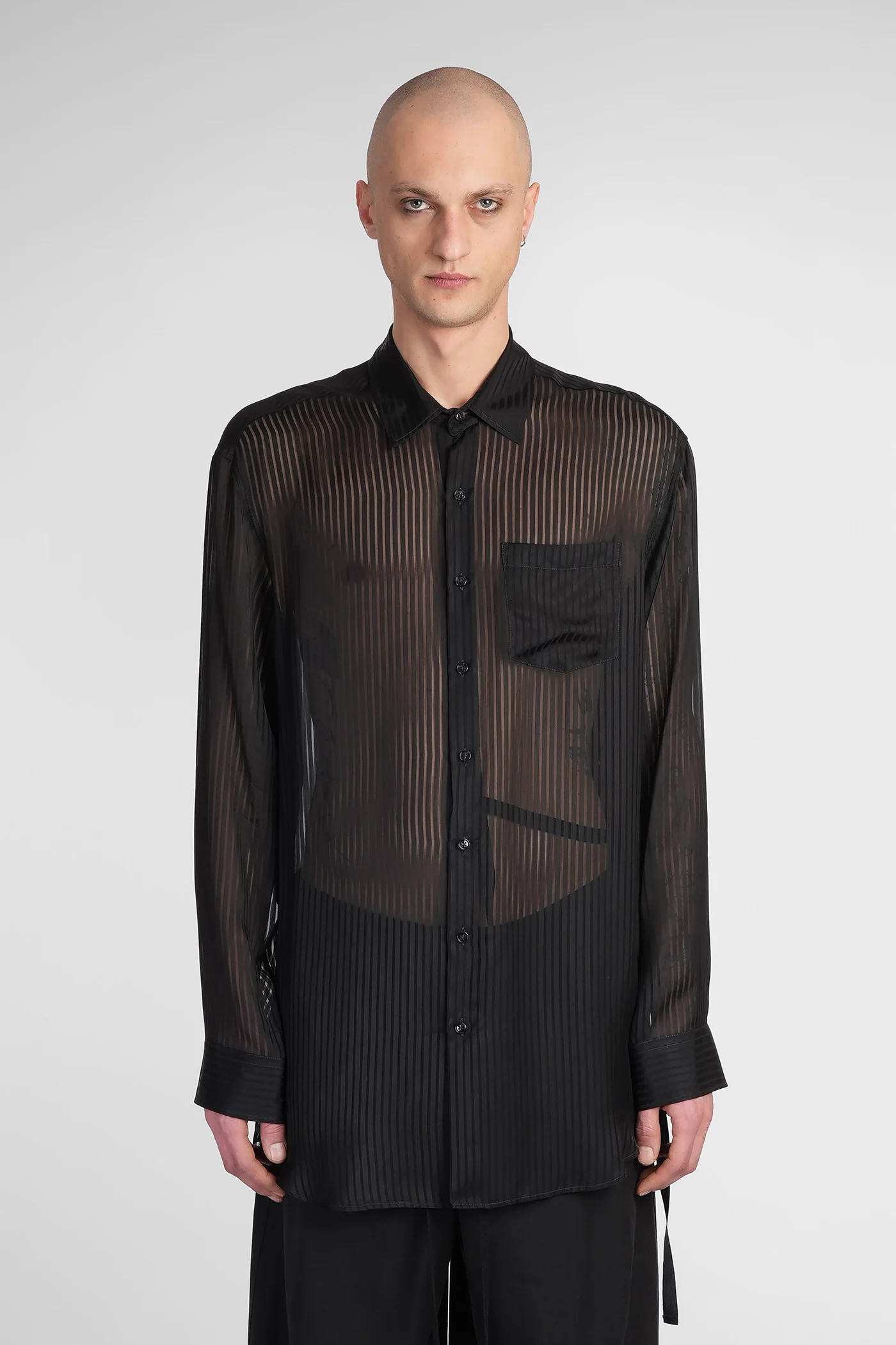 Mark Shirt in black viscose - Image 21