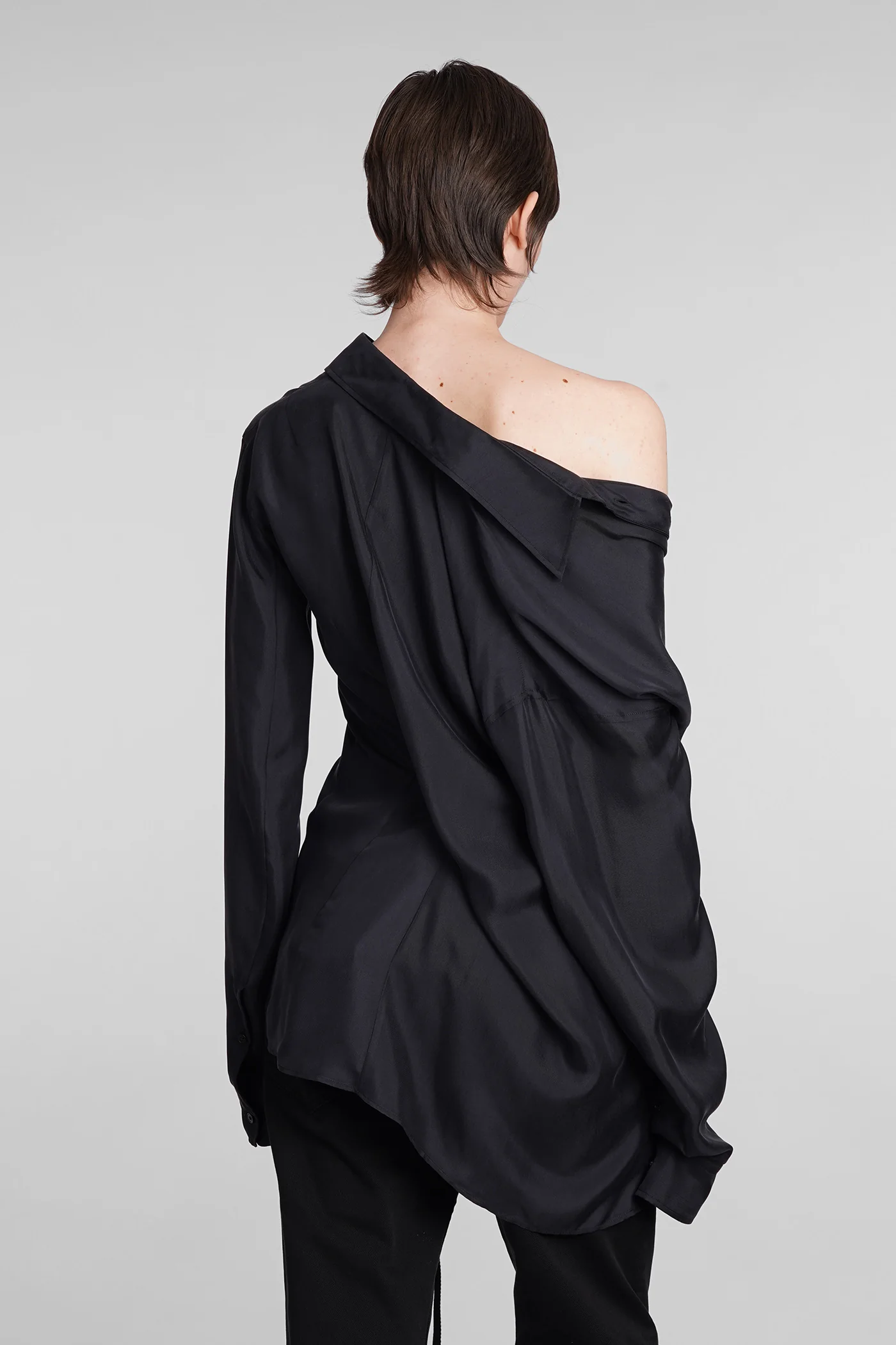 Shirt in black silk - Image 3