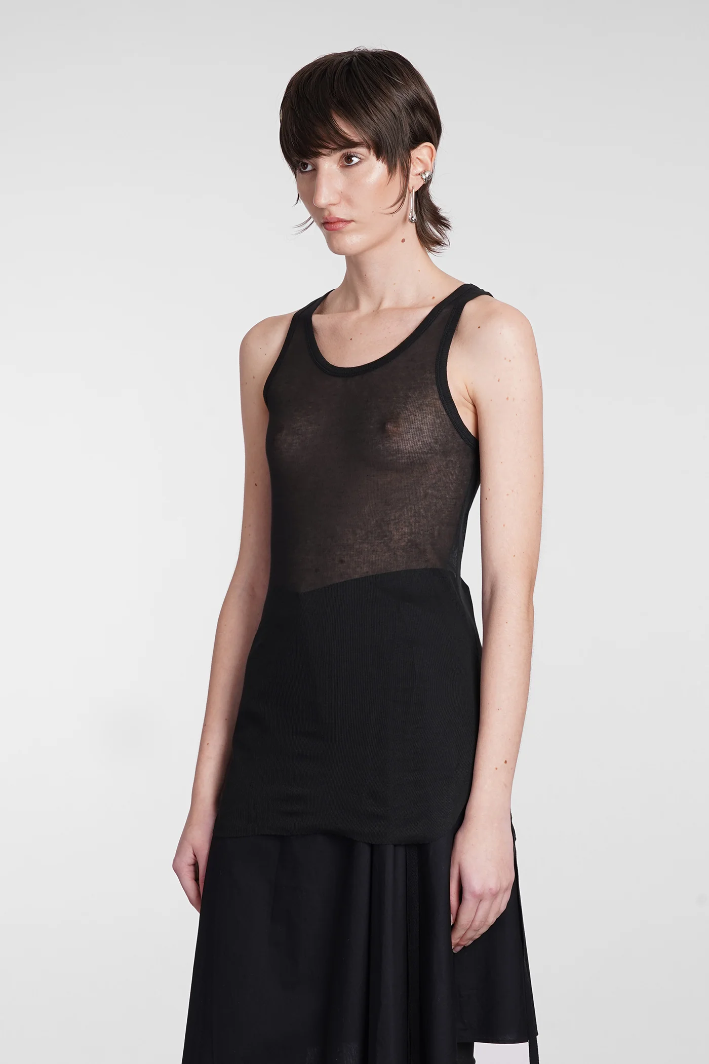 tank Top in black cotton - Image 4