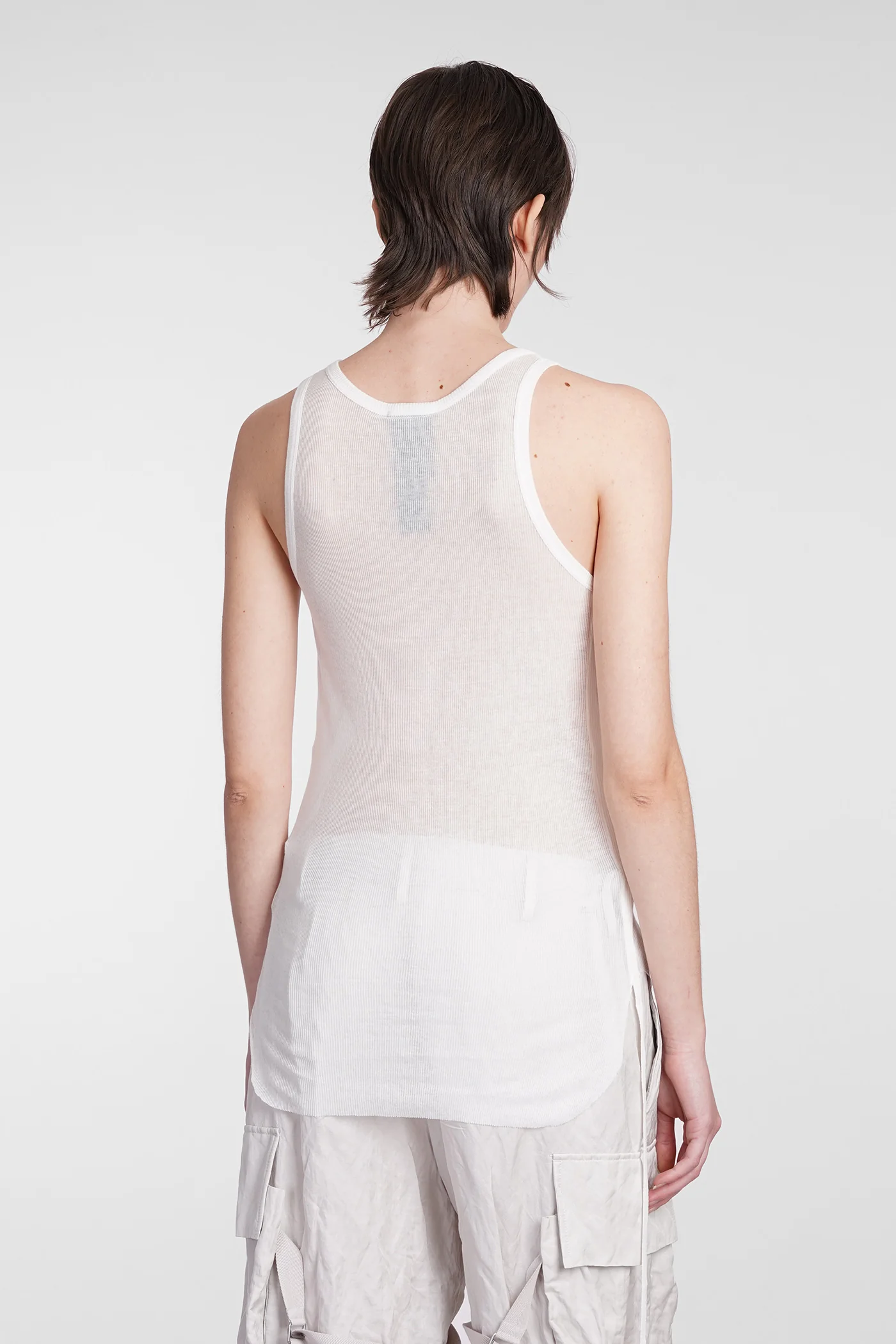 tank Top in white cotton - Image 3
