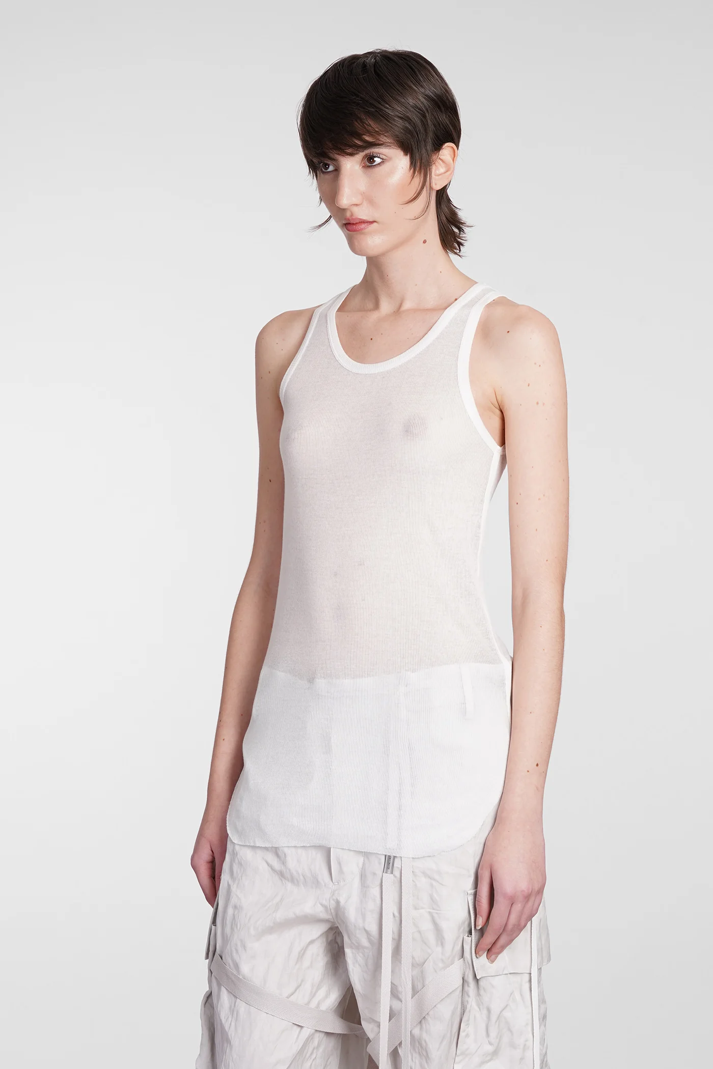 tank Top in white cotton - Image 4