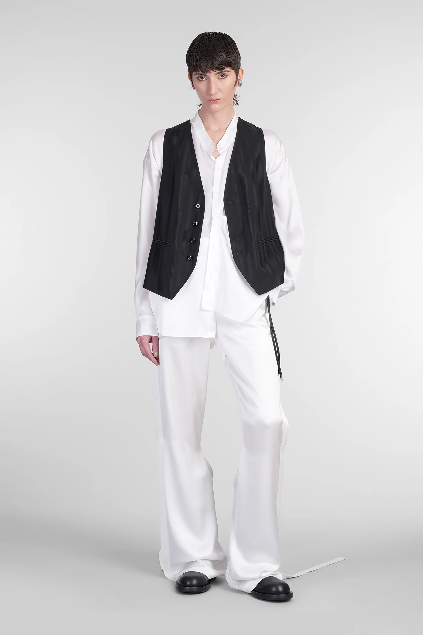 Thalia Shirt in white silk - Image 2