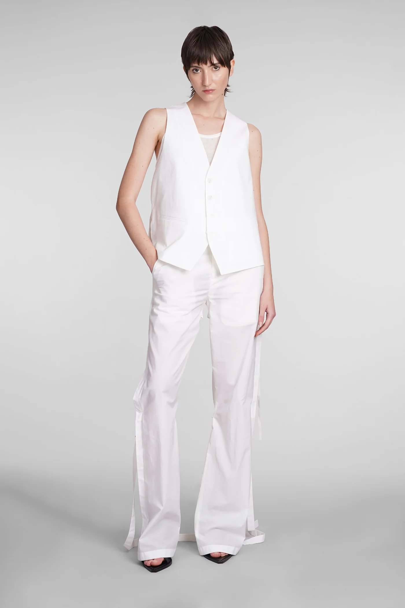 Vest in white cotton - Image 2