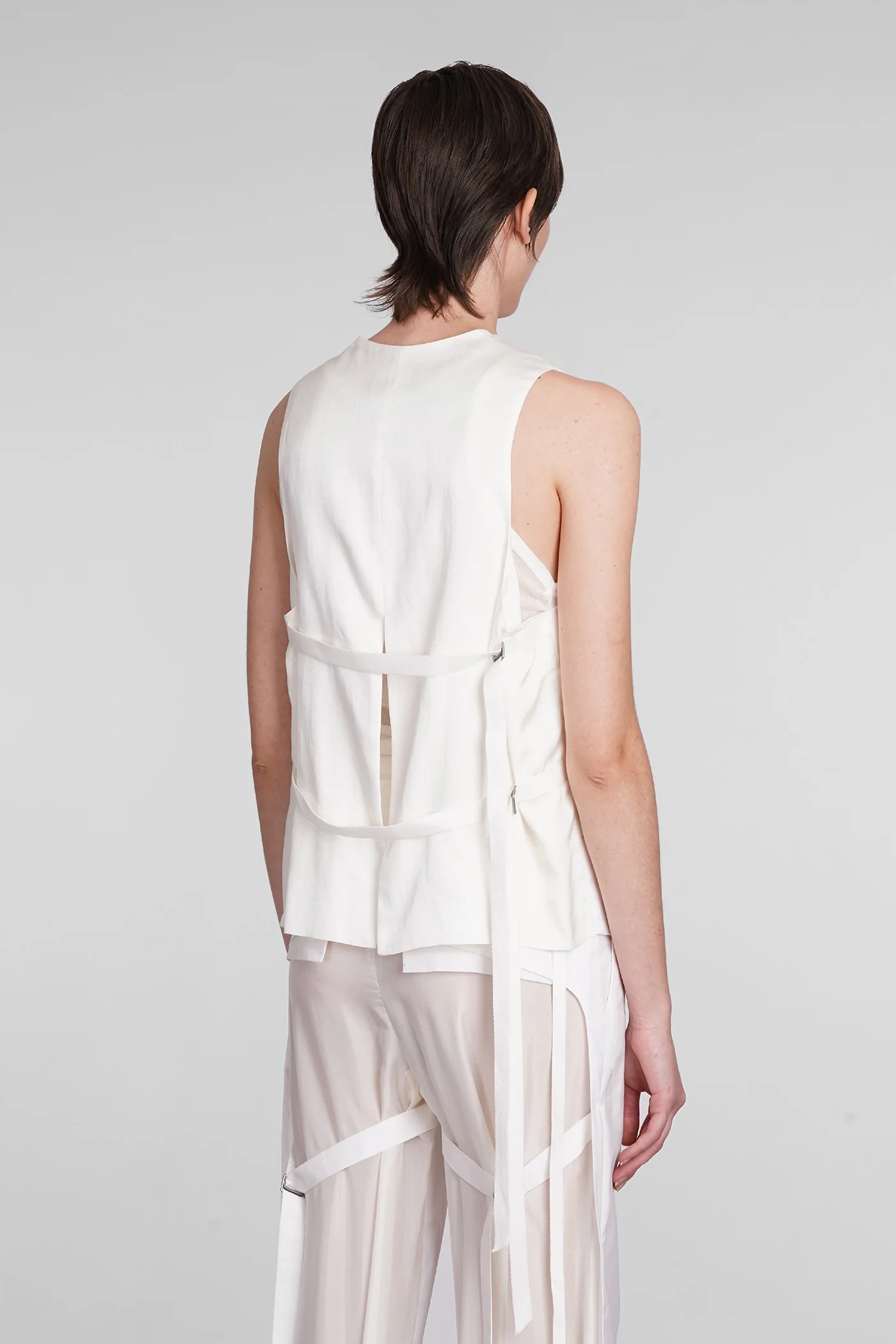 Vest in white cotton - Image 3