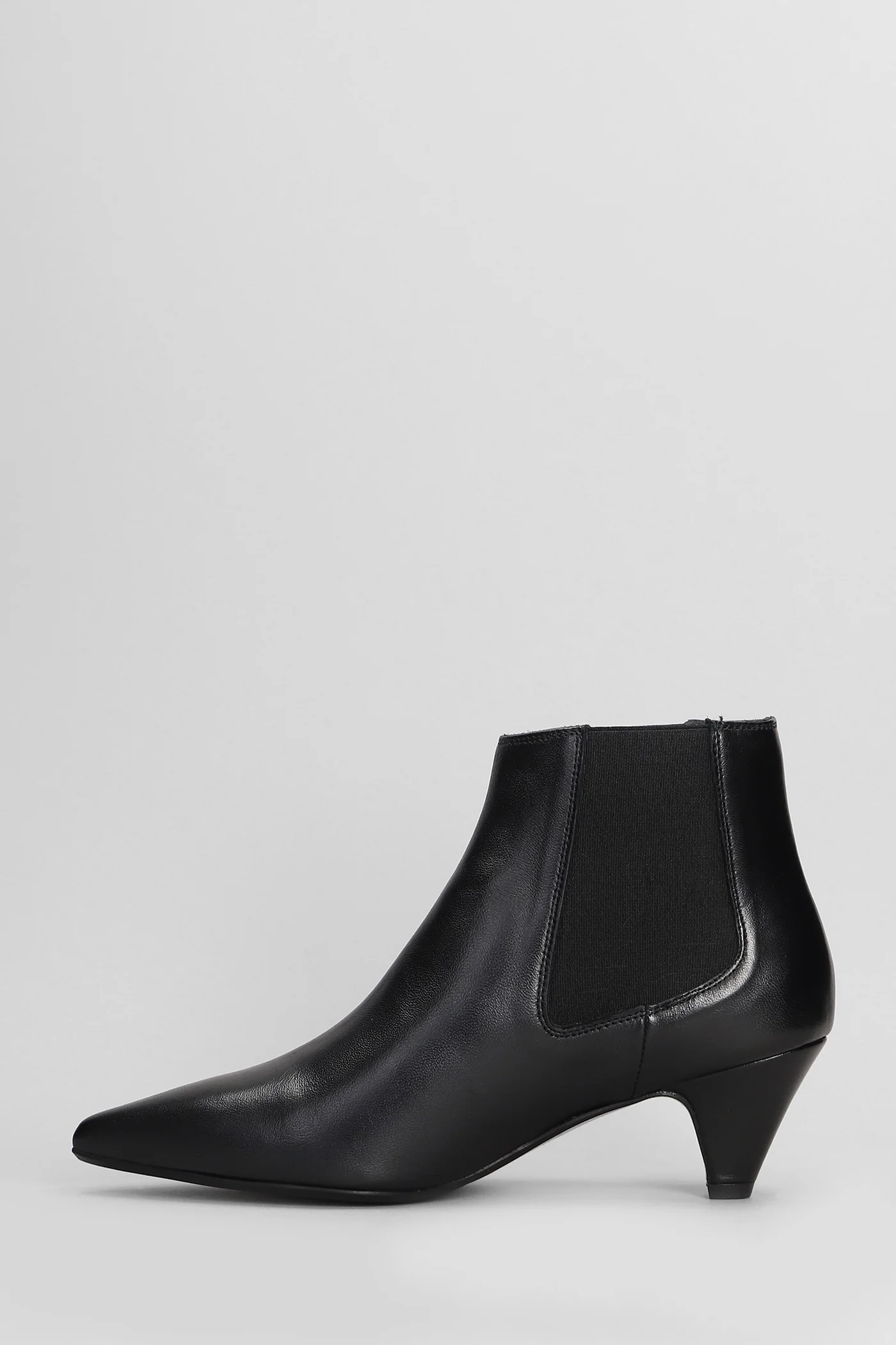 High heels Ankle boots in black leather - Image 3