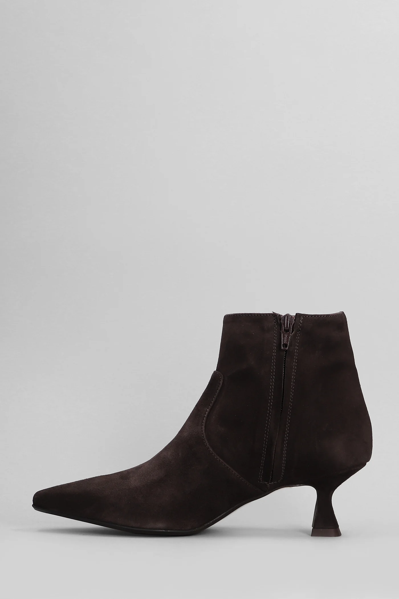 High heels Ankle boots in dark brown suede - Image 3