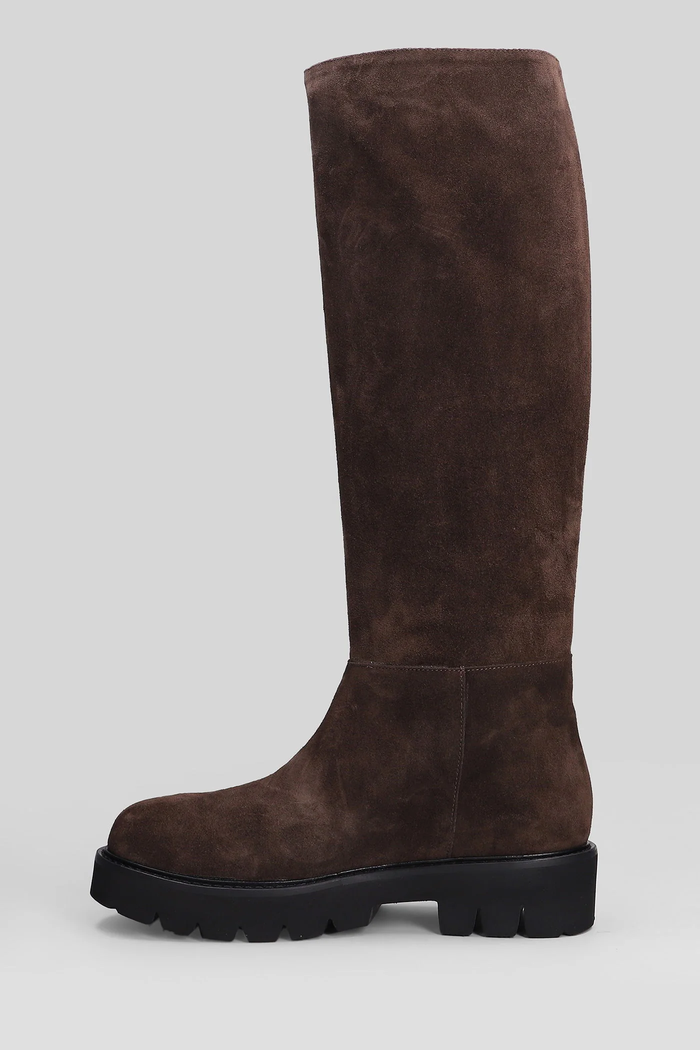 low heels boots in dark brown suede - Image 3