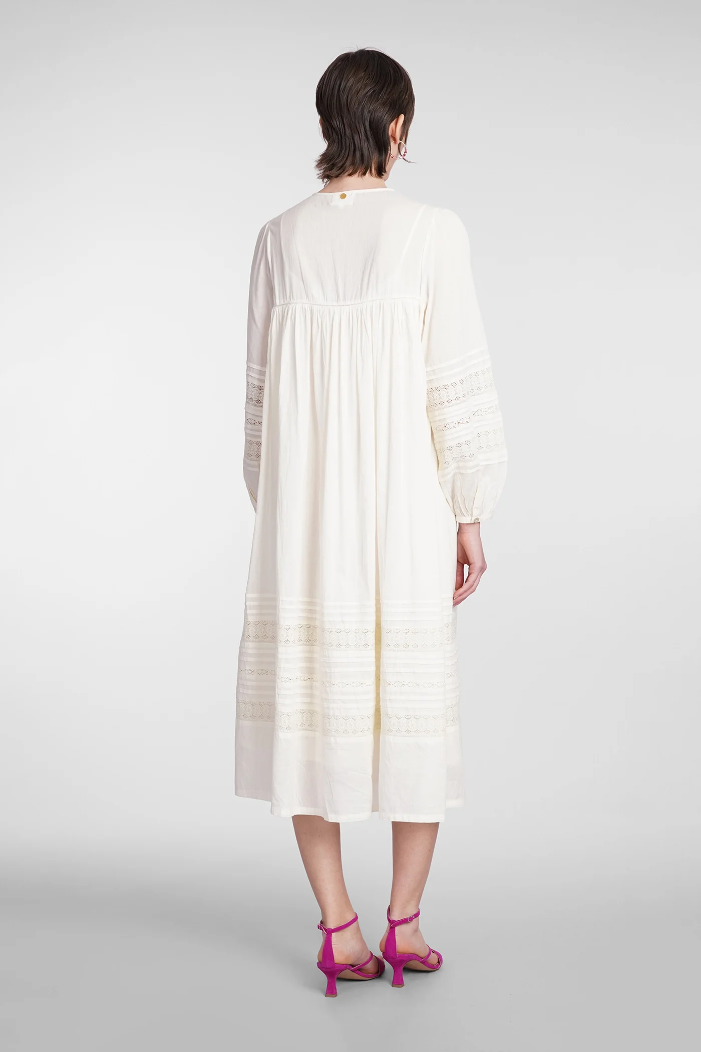 Aloha Dress woman  in beige cotton - Image 3