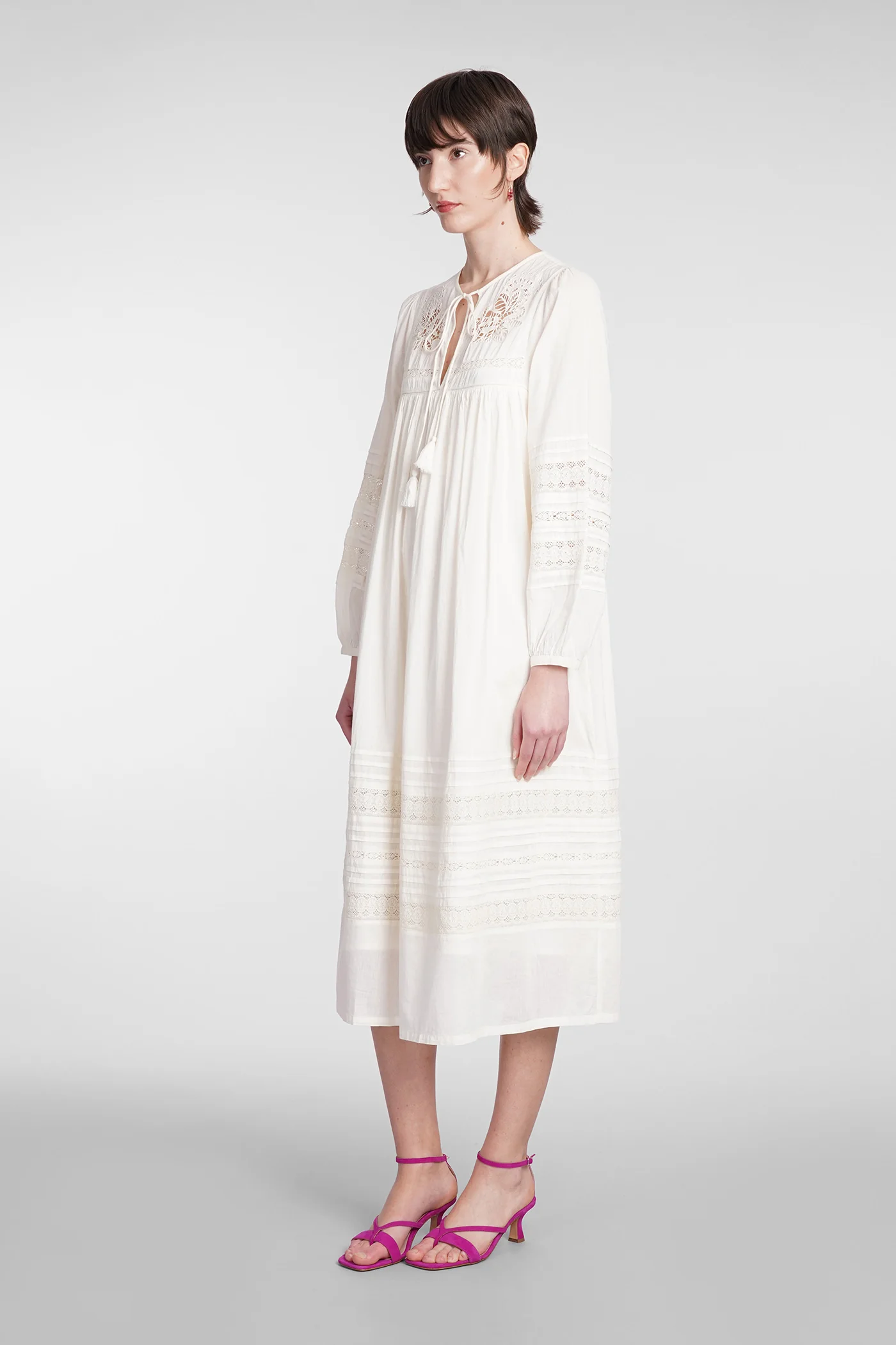 Aloha Dress woman  in beige cotton - Image 4