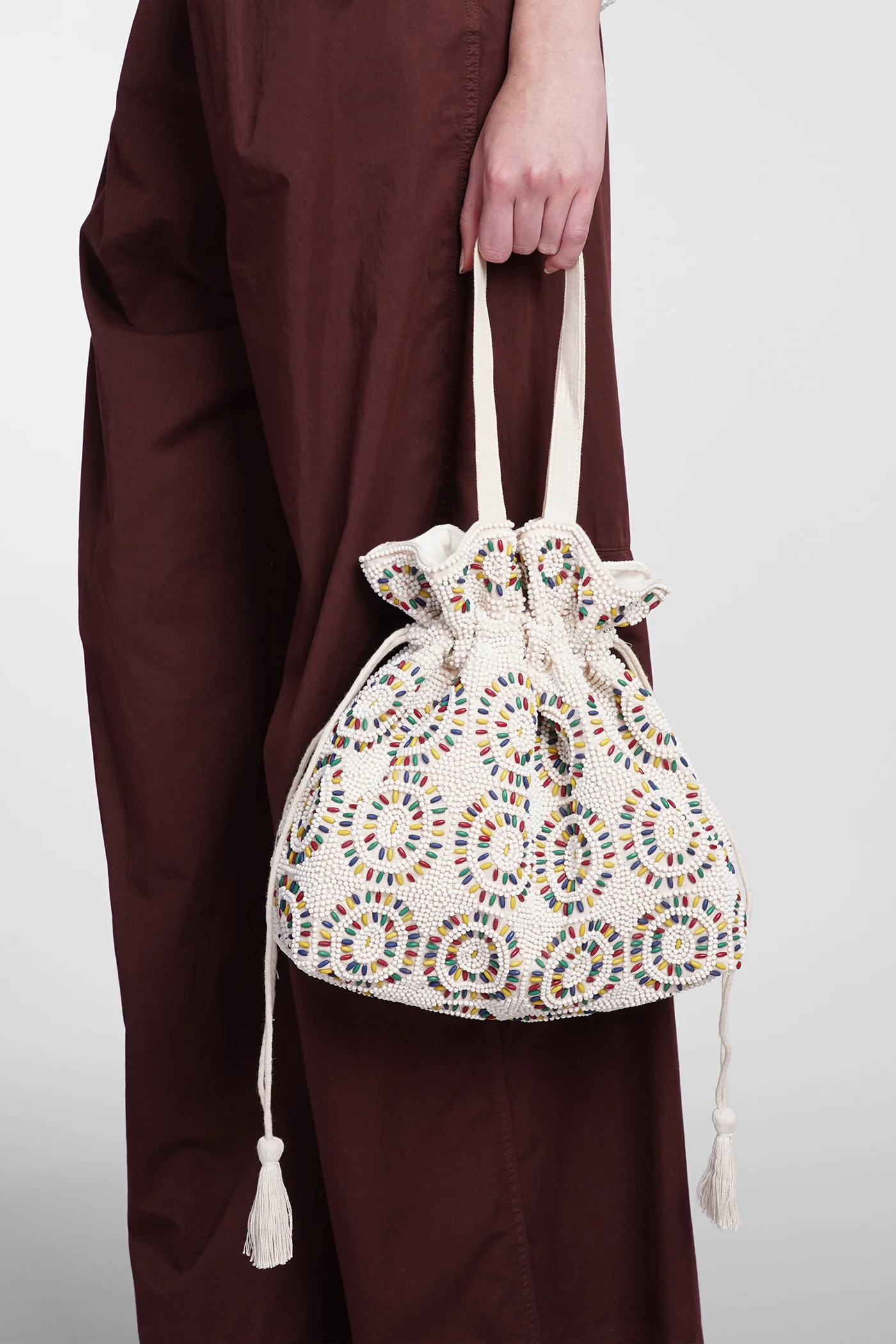 Baramba Hand bag in beige cotton - Image 5
