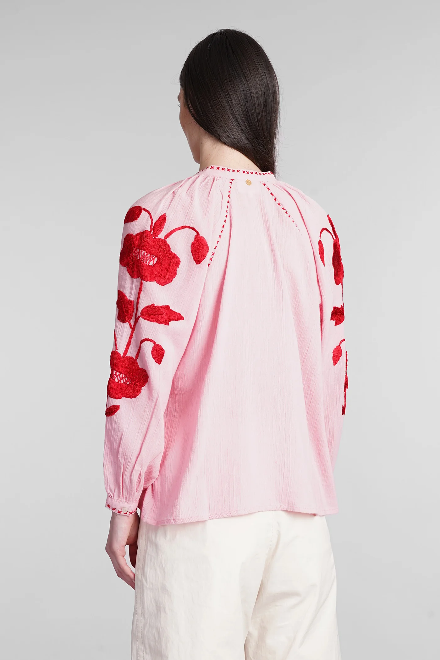 Ila Blouse in rose-pink cotton - Image 3