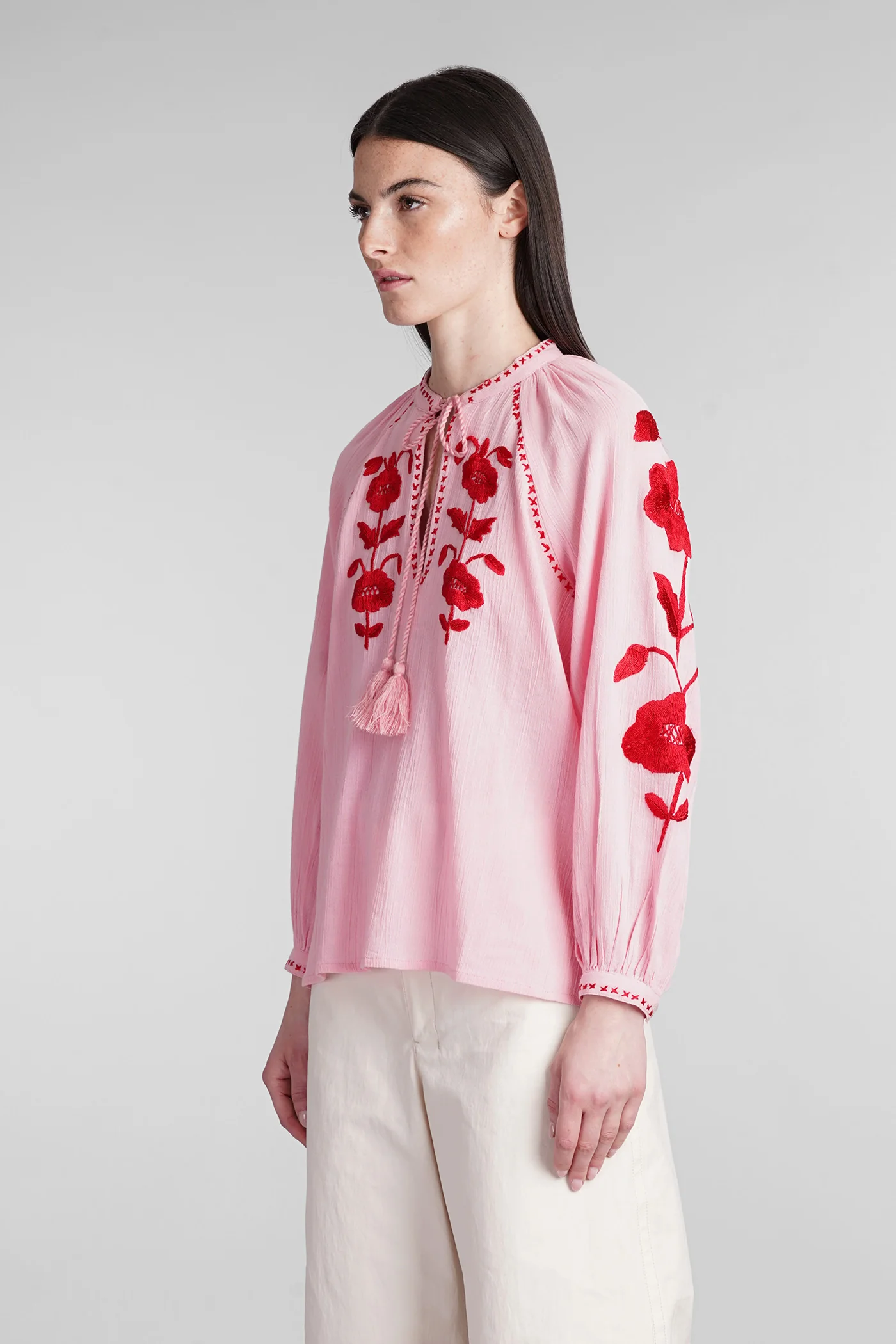 Ila Blouse in rose-pink cotton - Image 4
