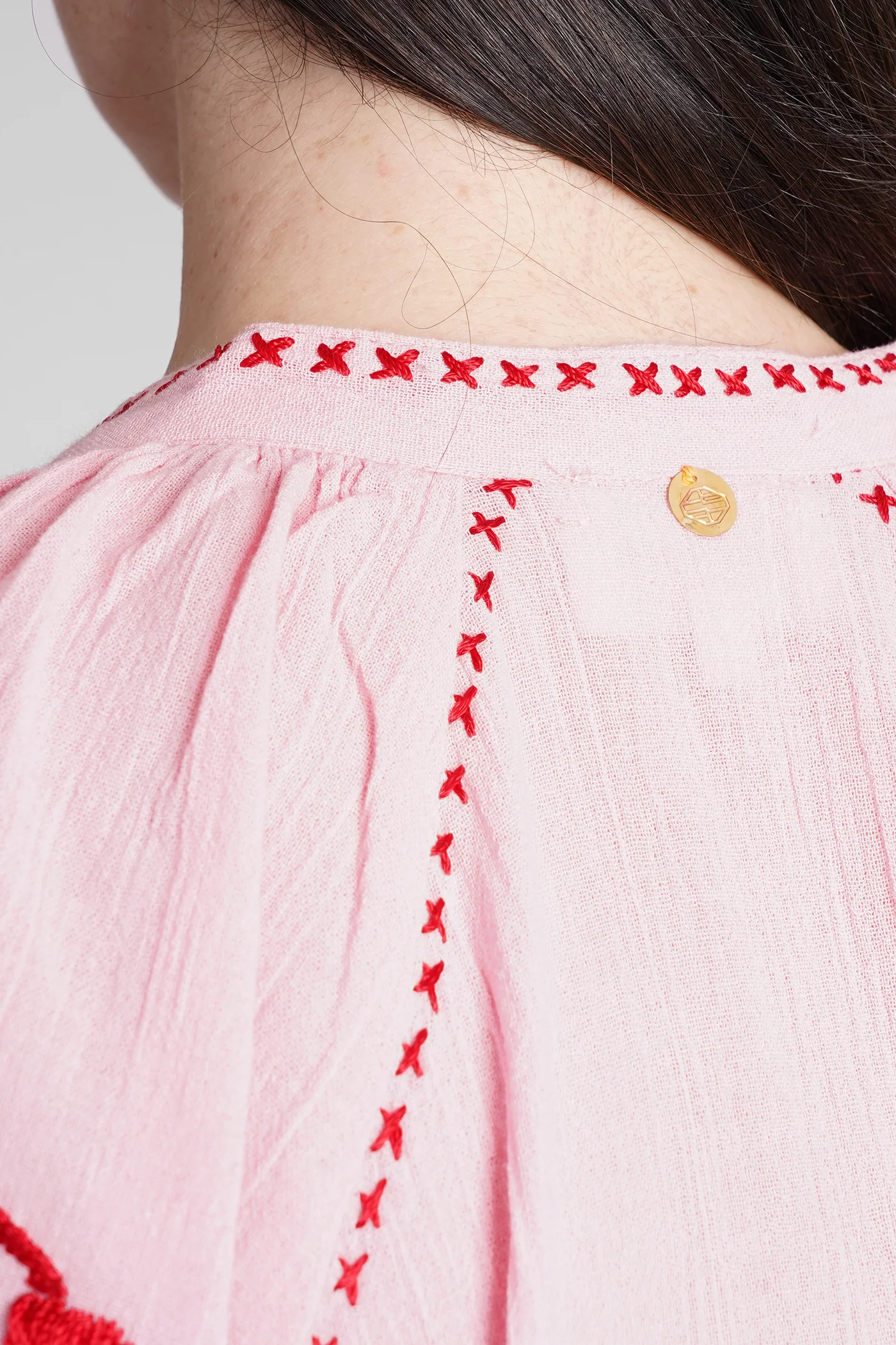 Ila Blouse in rose-pink cotton - Image 5